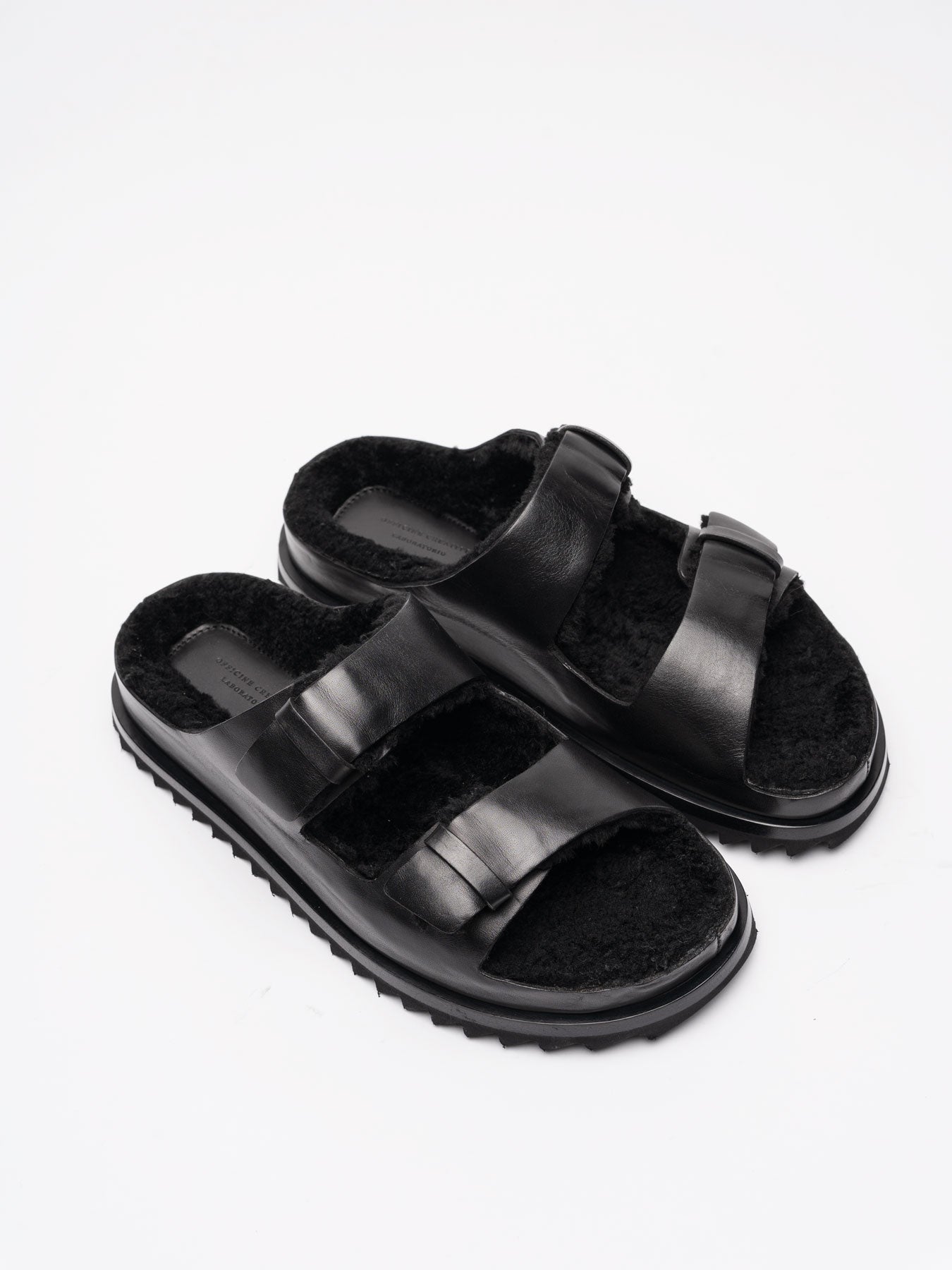 Leather Slide Sandals - by OFFICINE CREATIVE