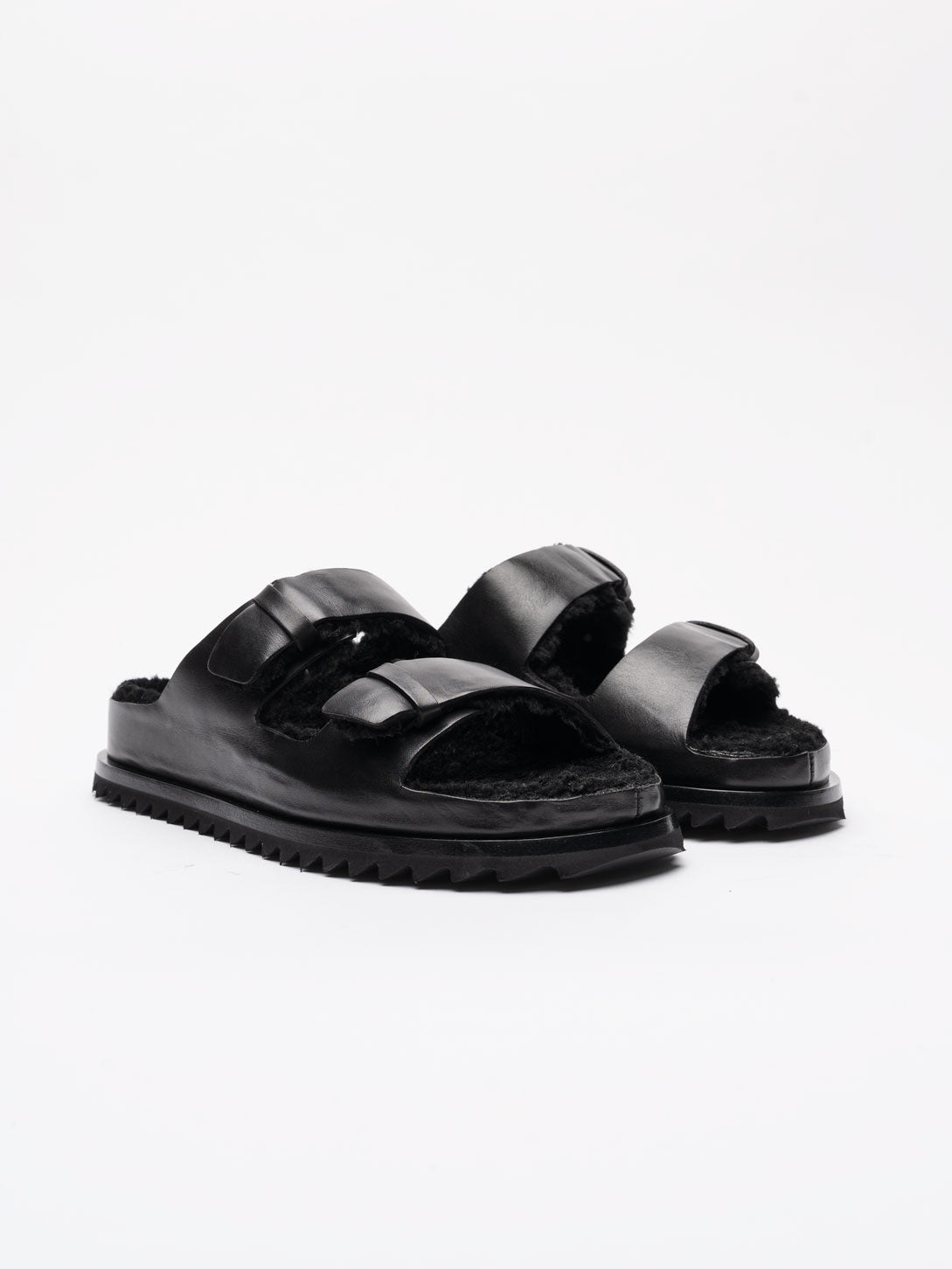 Leather Slide Sandals - by OFFICINE CREATIVE