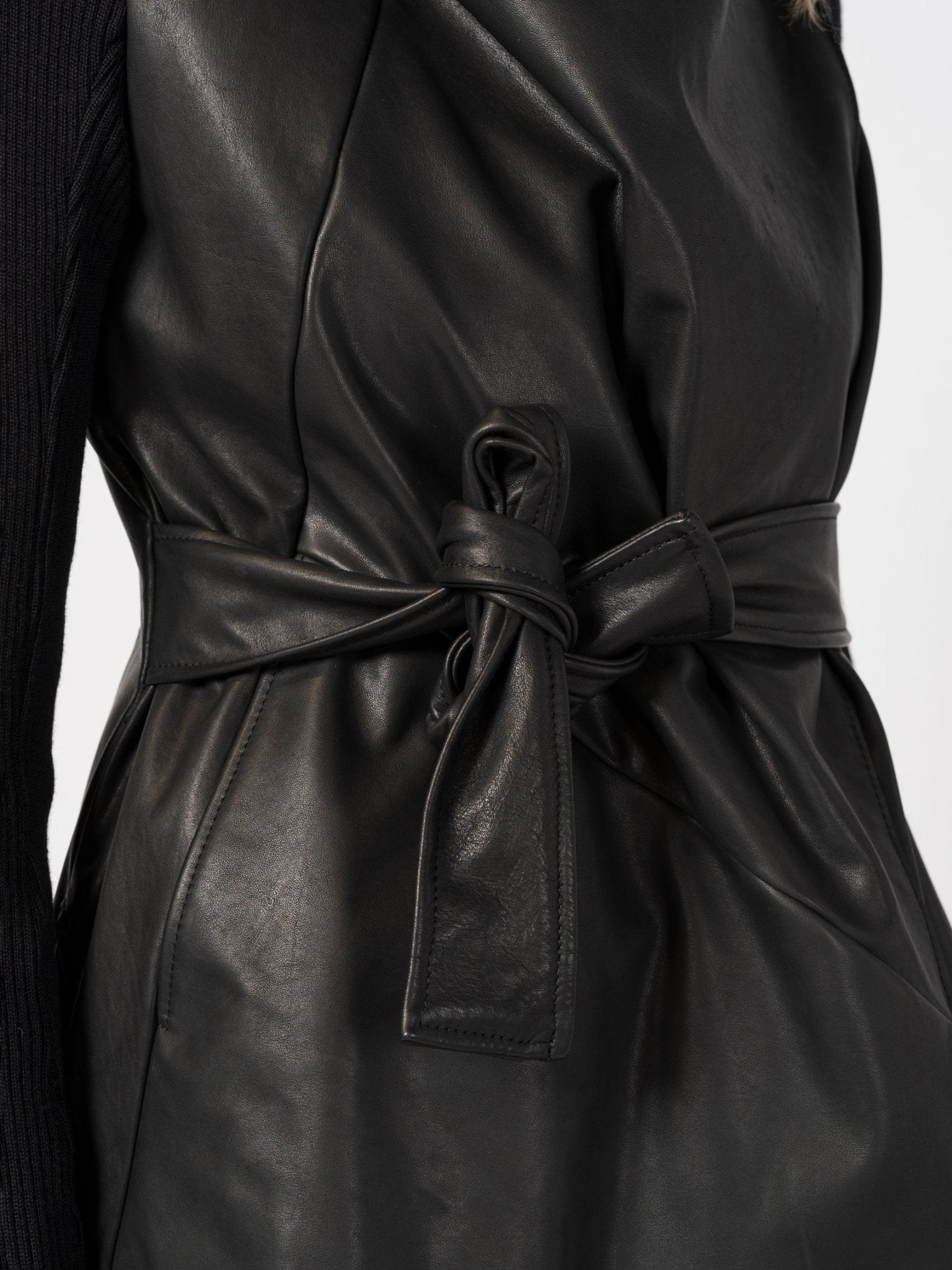 Leather Vest with Wool Sleeves - by 139DEC