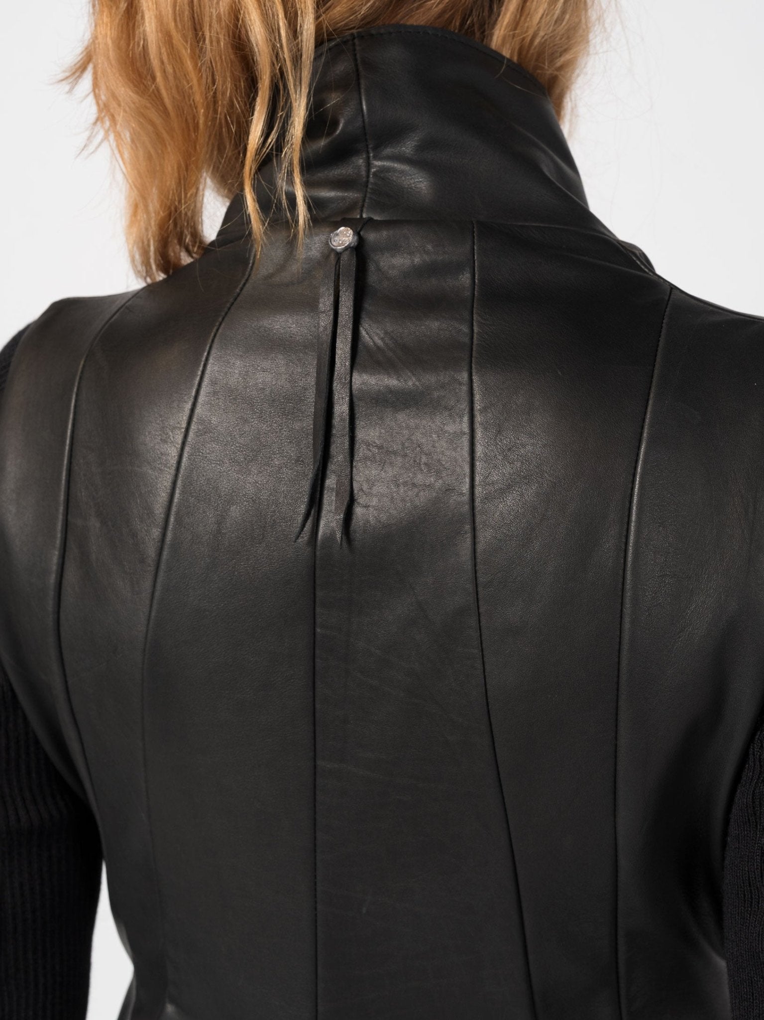 Leather Vest with Wool Sleeves - by 139DEC
