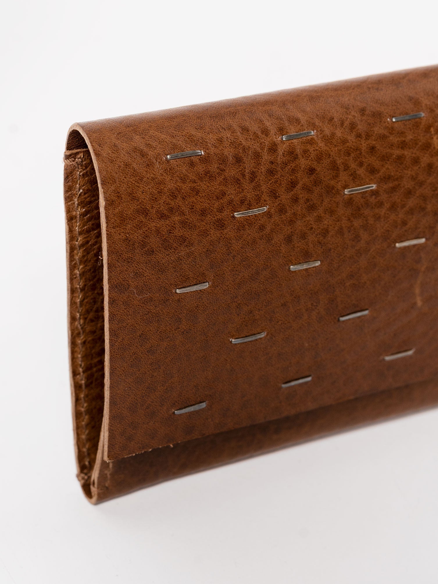 Leather Wallet with Silver Staples - by DANIELE BASTA
