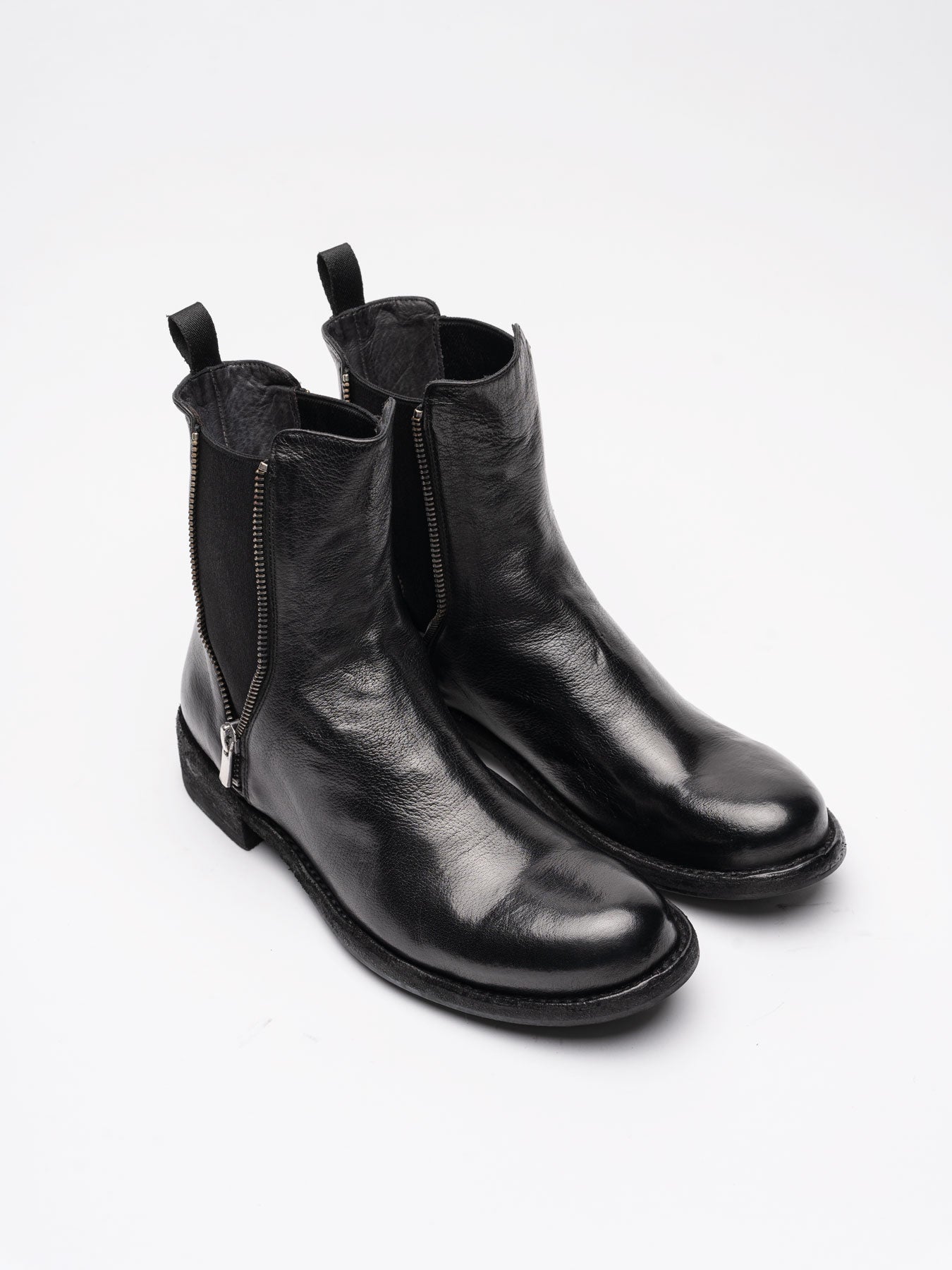 Leather Zip Ankle Boots - by OFFICINE CREATIVE