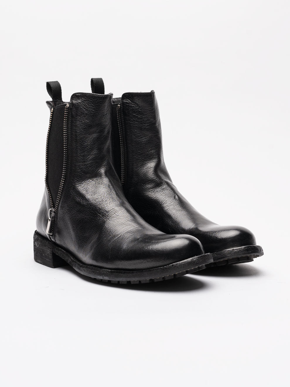 Leather Zip Ankle Boots - by OFFICINE CREATIVE