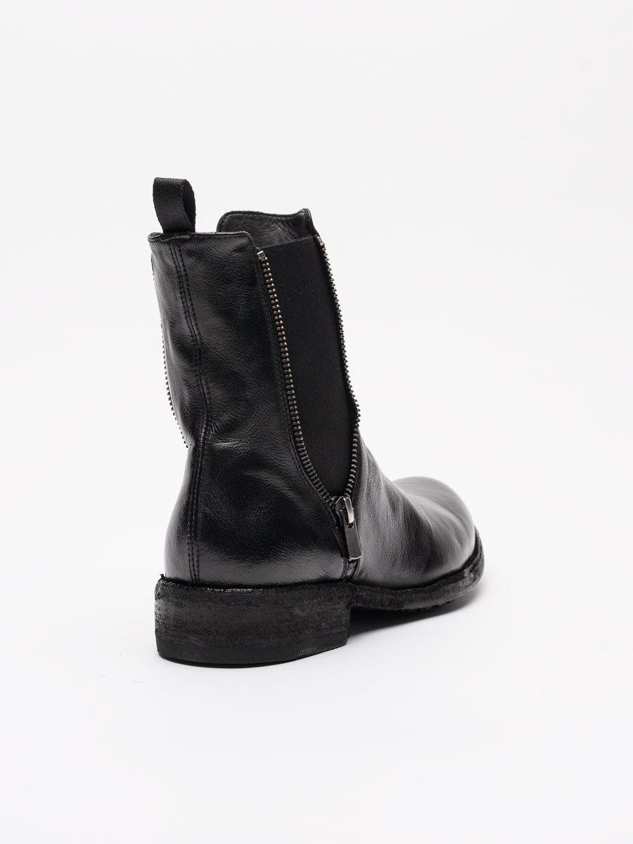 Leather Zip Ankle Boots - by OFFICINE CREATIVE