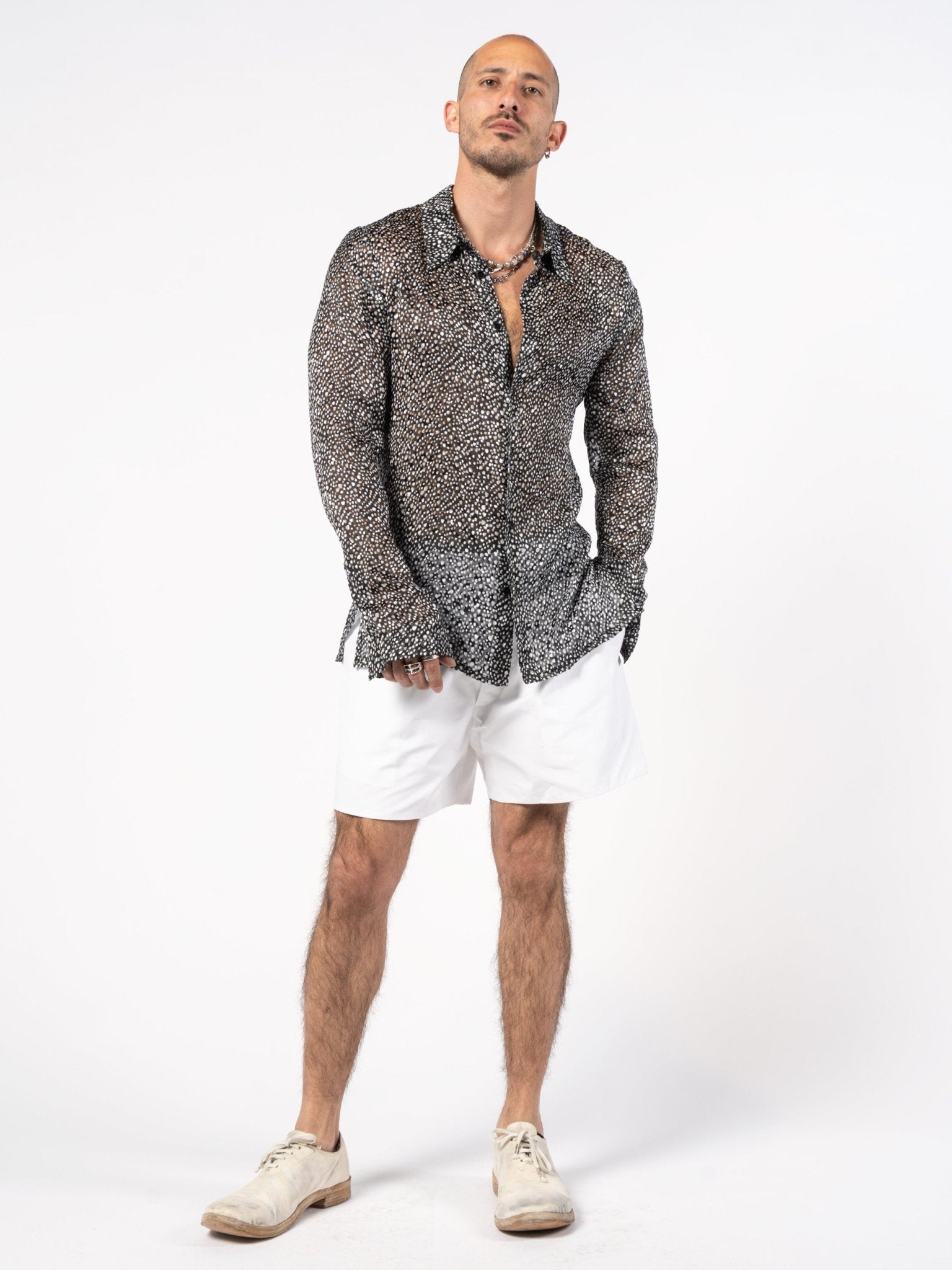 140 GSM Cotton Elastic Shorts White - Italian minimalist summer piece by SAPIO