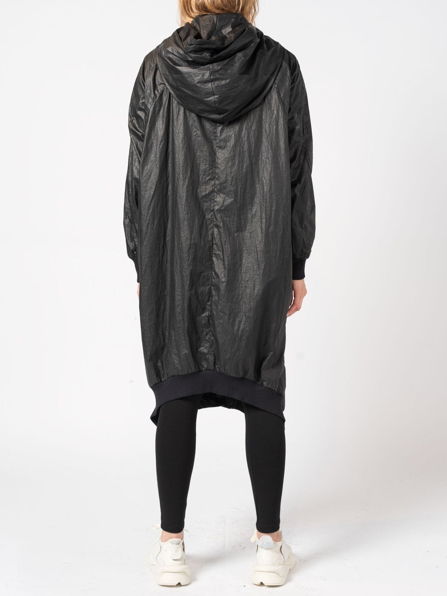Lightweight Crinkle Nylon Coat with Hood - by 139DEC