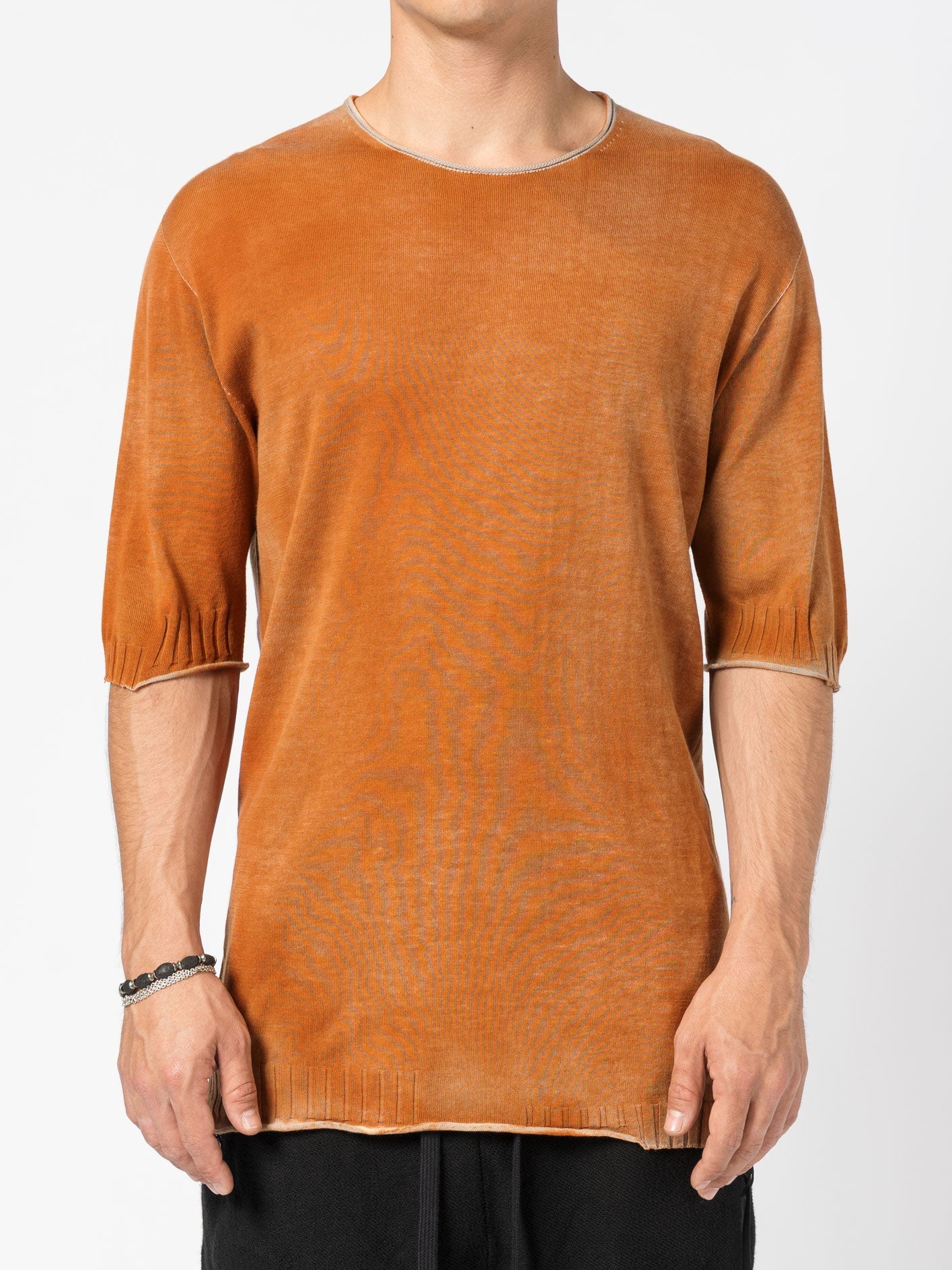 Lightweight Ribbed Knit Tee - by MD75