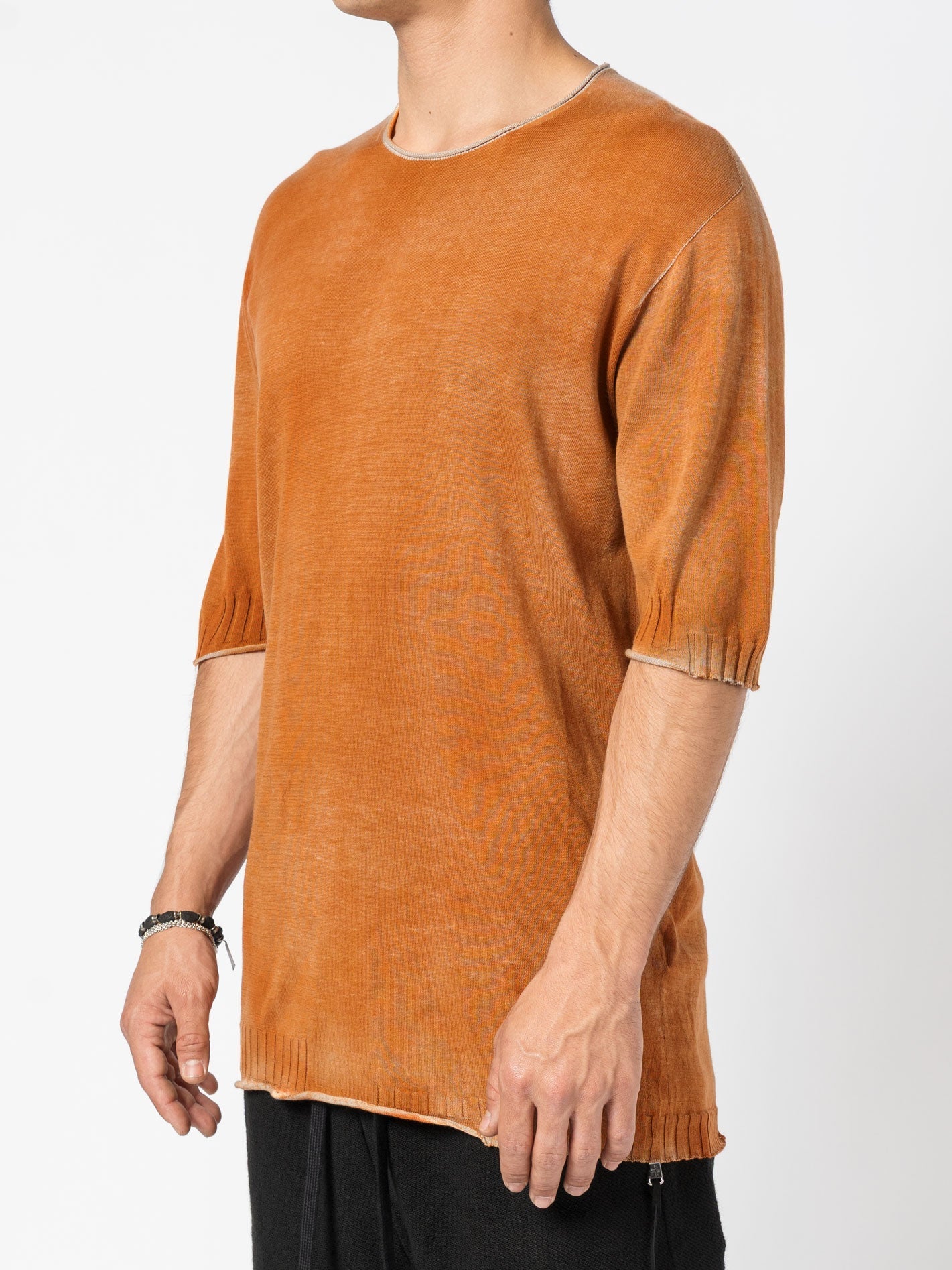 Lightweight Ribbed Knit Tee - by MD75