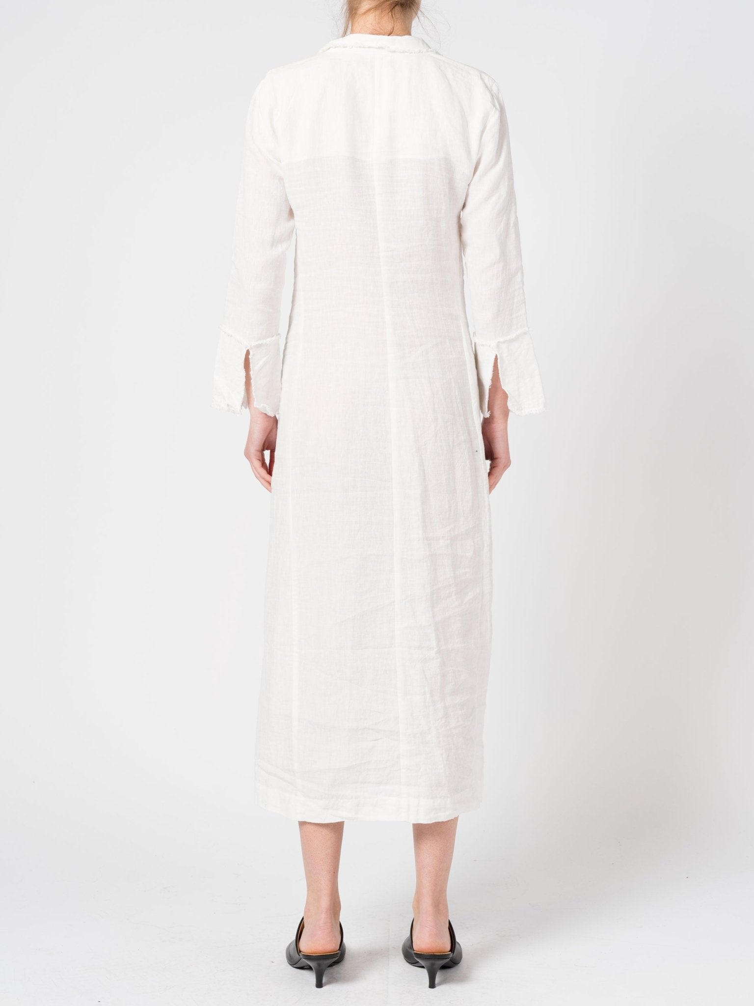 Linen Button - Down Long Dress - by DEVA KANYA