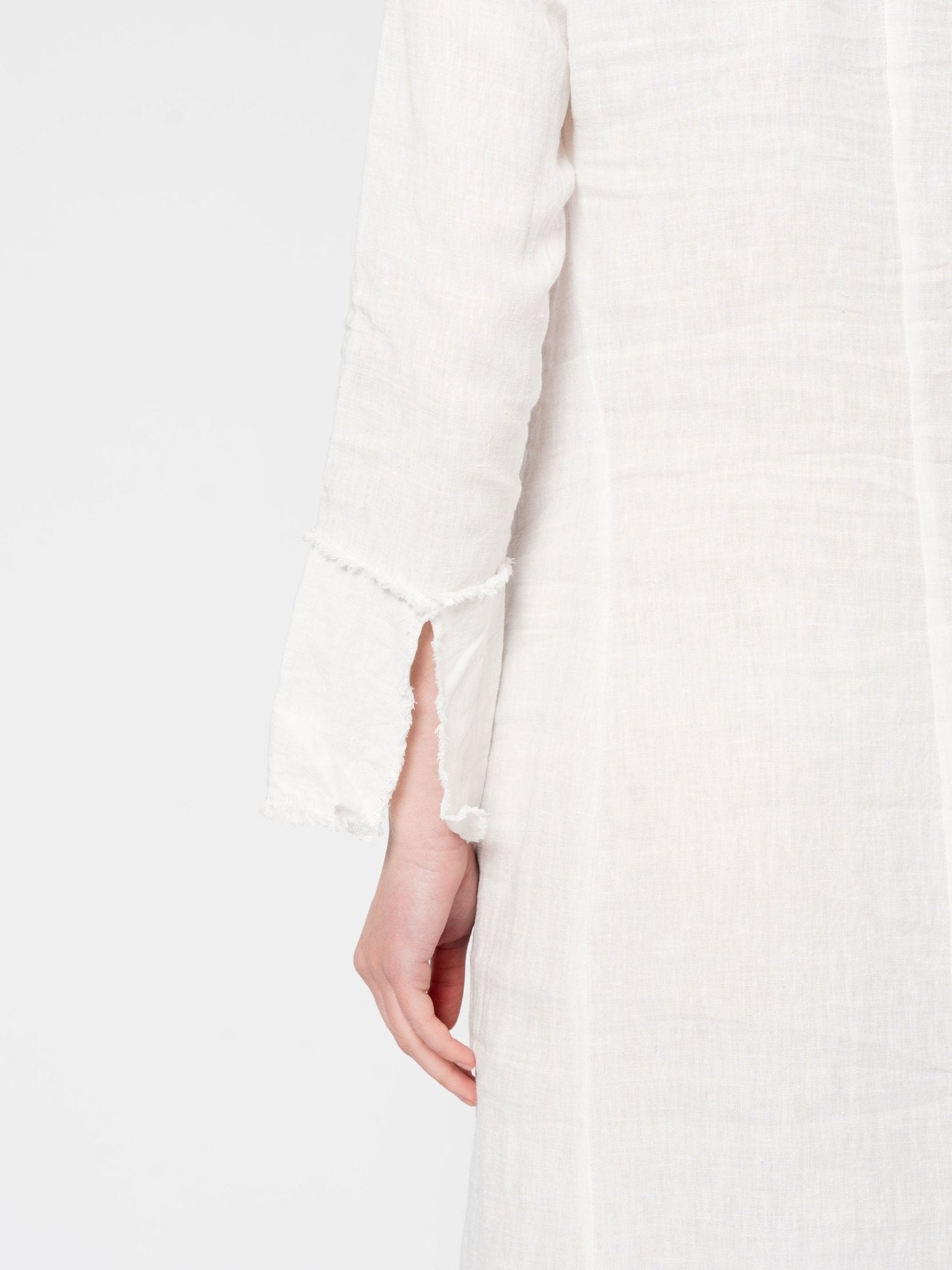 Linen Button - Down Long Dress - by DEVA KANYA