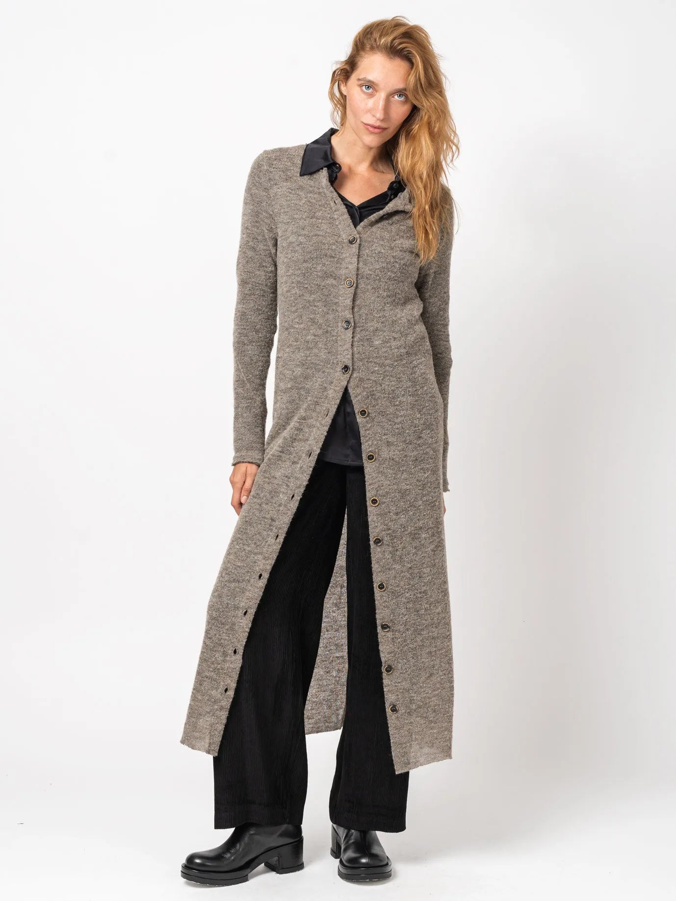 Long Buttoned Cardigan - by NOSTRA SANTISSIMA