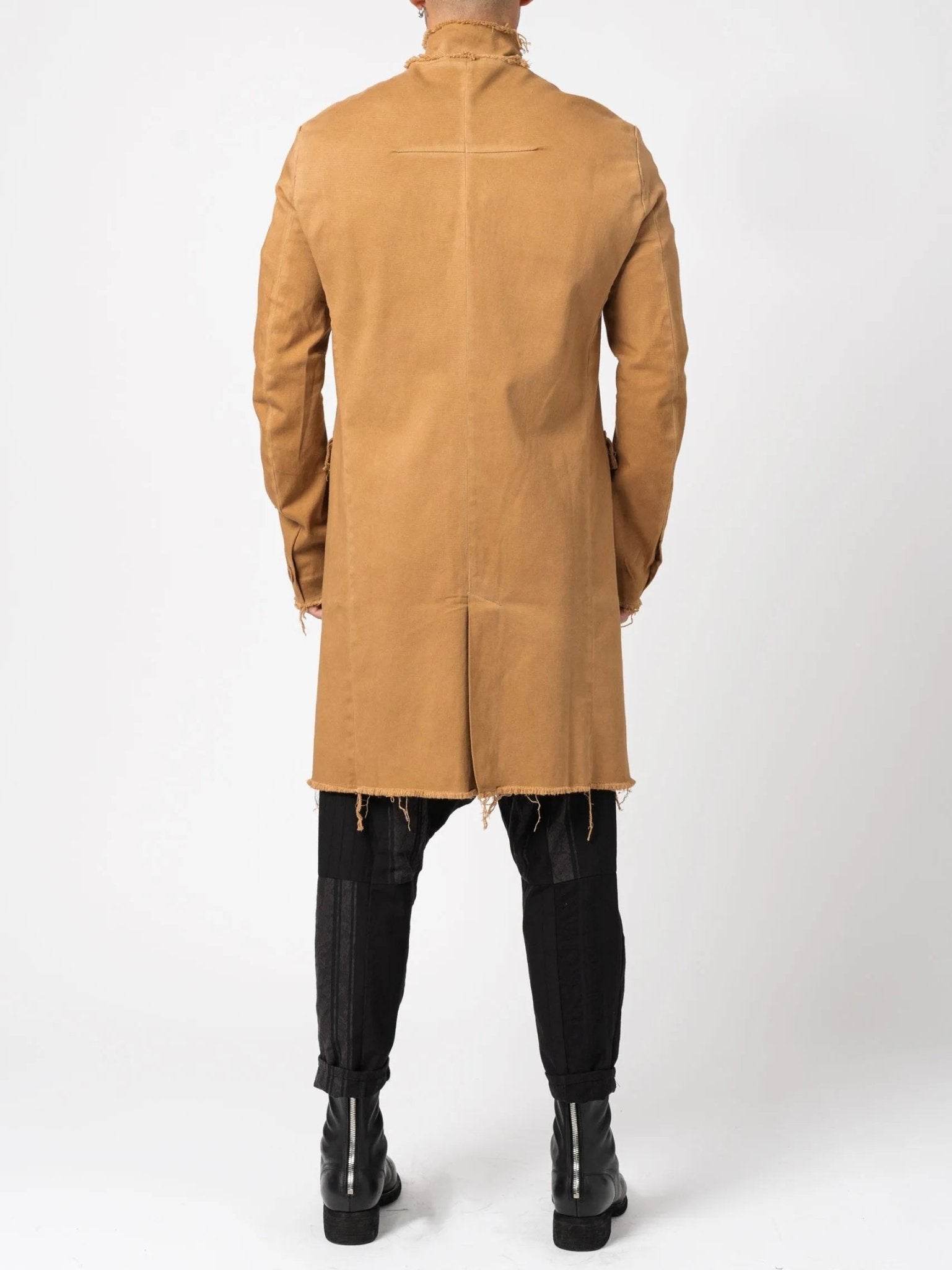 Long Frayed Edge Button - Up Jacket - by AITO