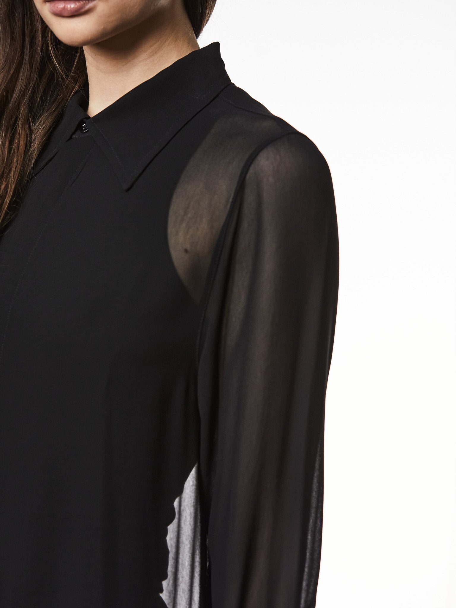 Long Semi - Transparent Shirt Dress - by THOM KROM