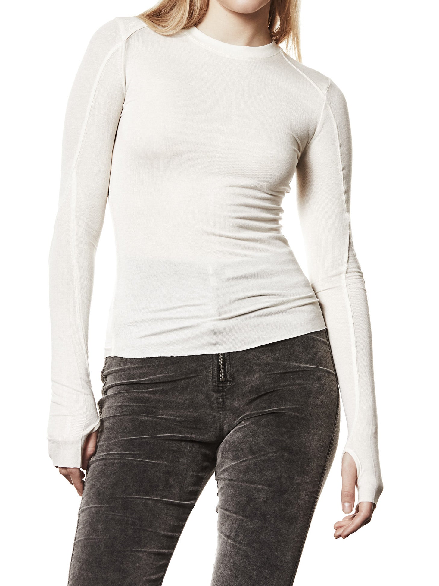 Long sleeve T-Shirt with Thumbholes - by THOM KROM