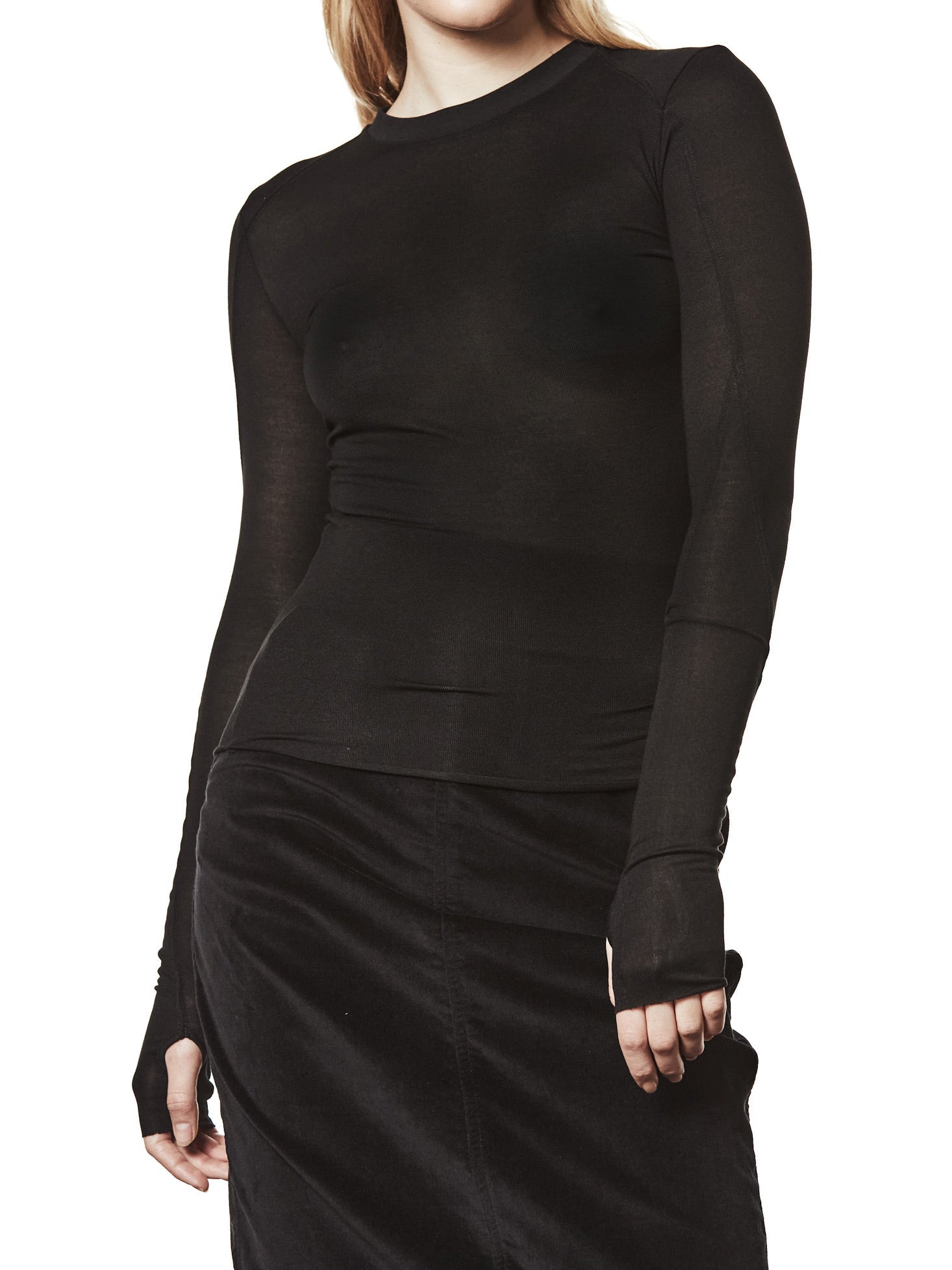 Long sleeve T-Shirt with Thumbholes - by THOM KROM