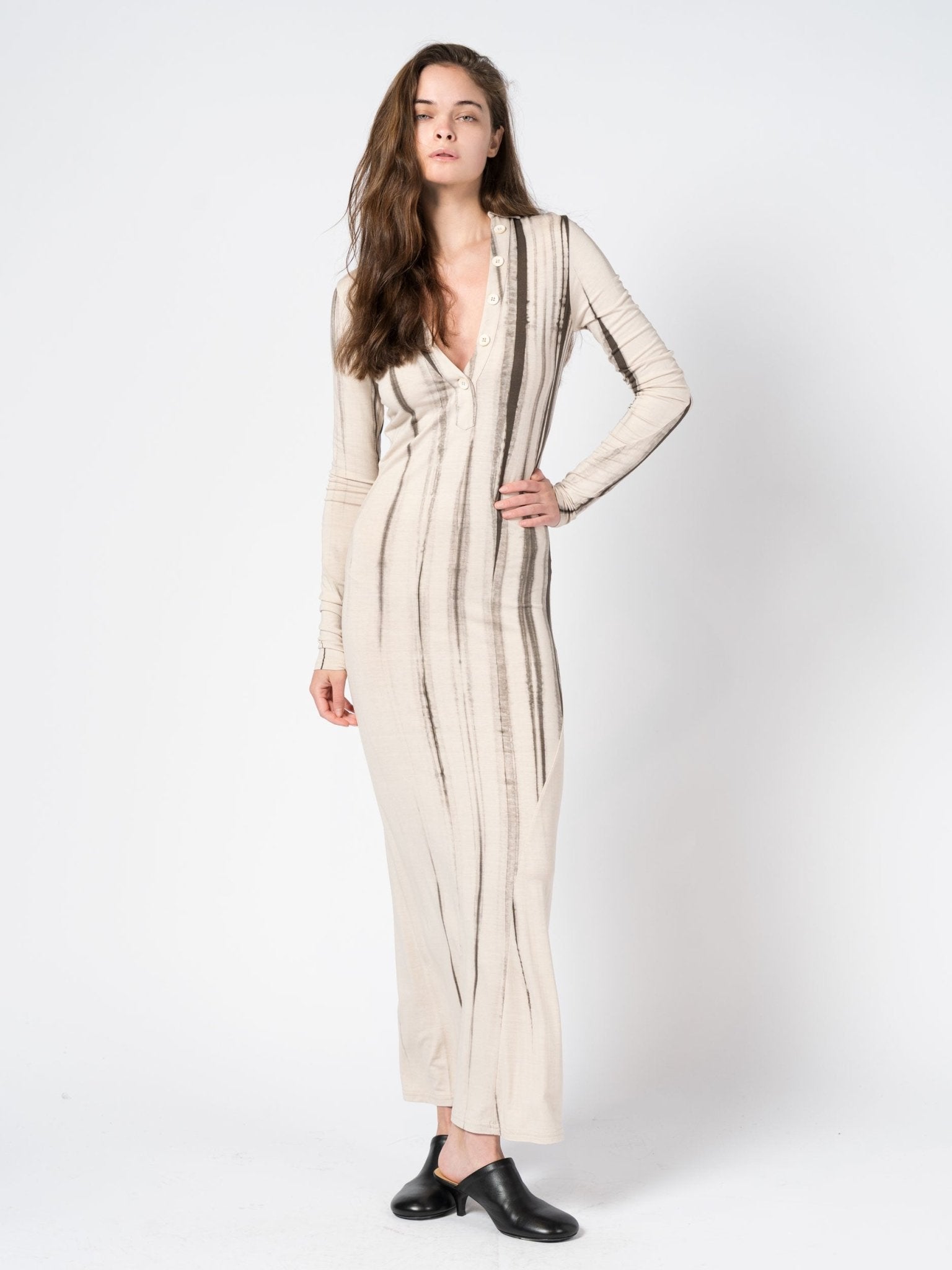 Long - Sleeve Tie - Dye Maxi Dress - by NOSTRA SANTISSIMA