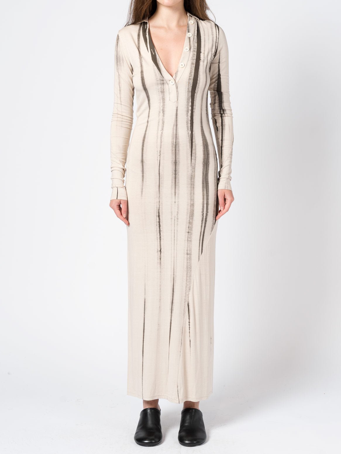 Long - Sleeve Tie - Dye Maxi Dress - by NOSTRA SANTISSIMA
