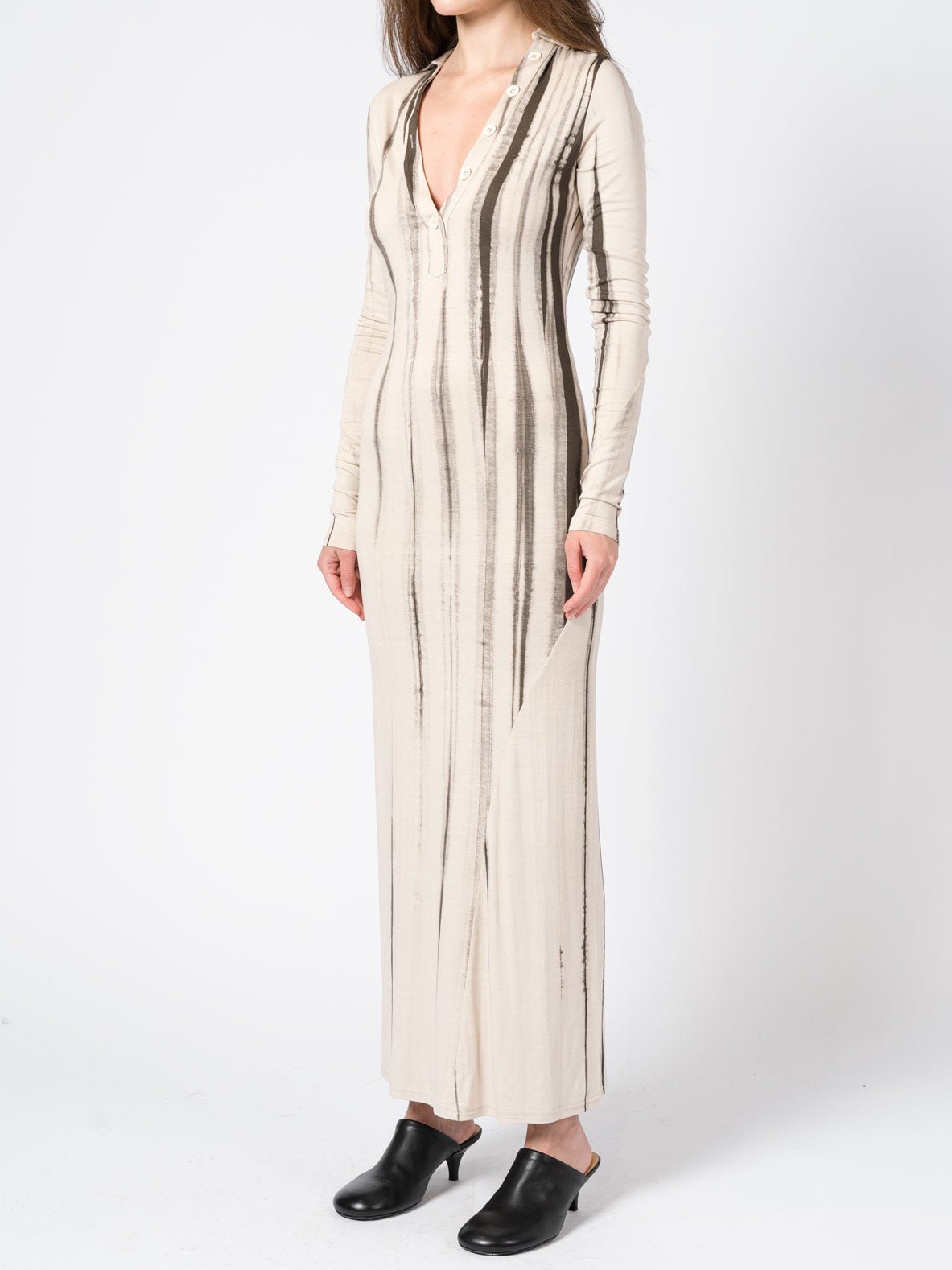 Long - Sleeve Tie - Dye Maxi Dress - by NOSTRA SANTISSIMA