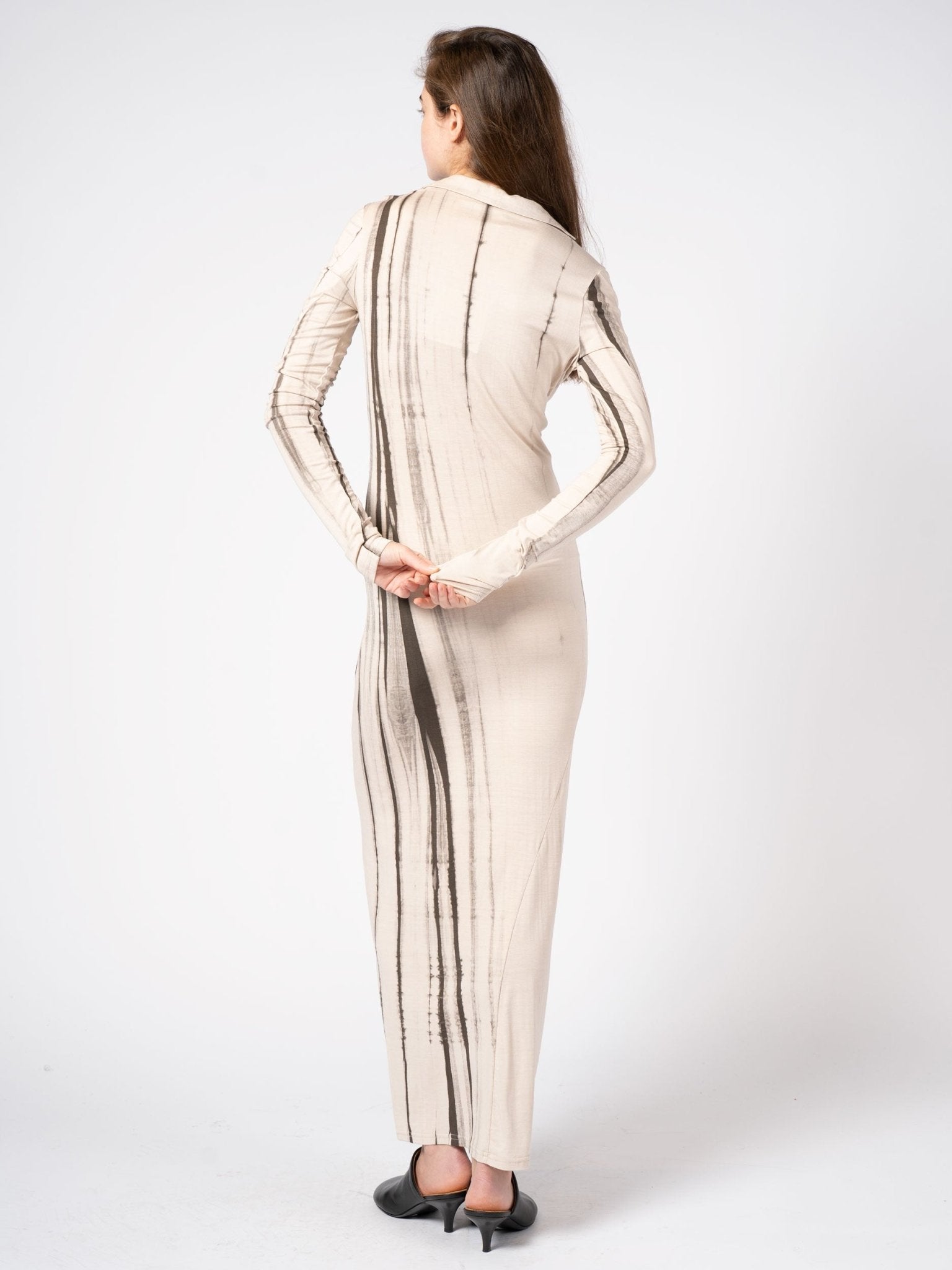 Long - Sleeve Tie - Dye Maxi Dress - by NOSTRA SANTISSIMA