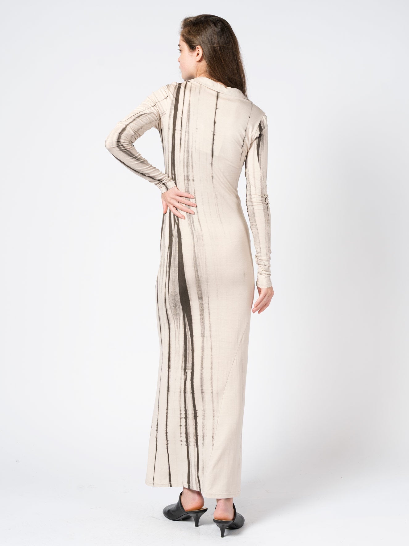 Long - Sleeve Tie - Dye Maxi Dress - by NOSTRA SANTISSIMA