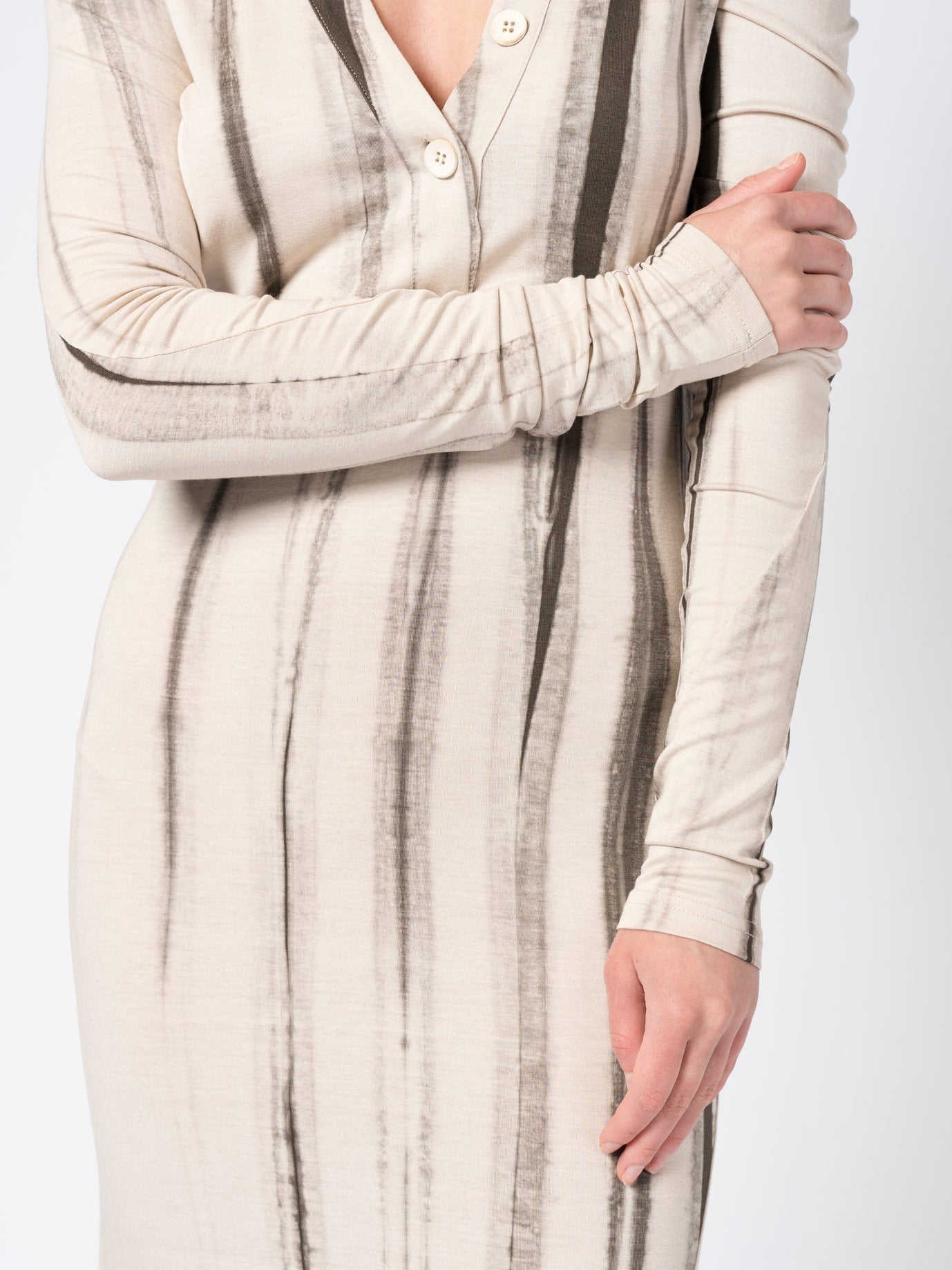 Long - Sleeve Tie - Dye Maxi Dress - by NOSTRA SANTISSIMA