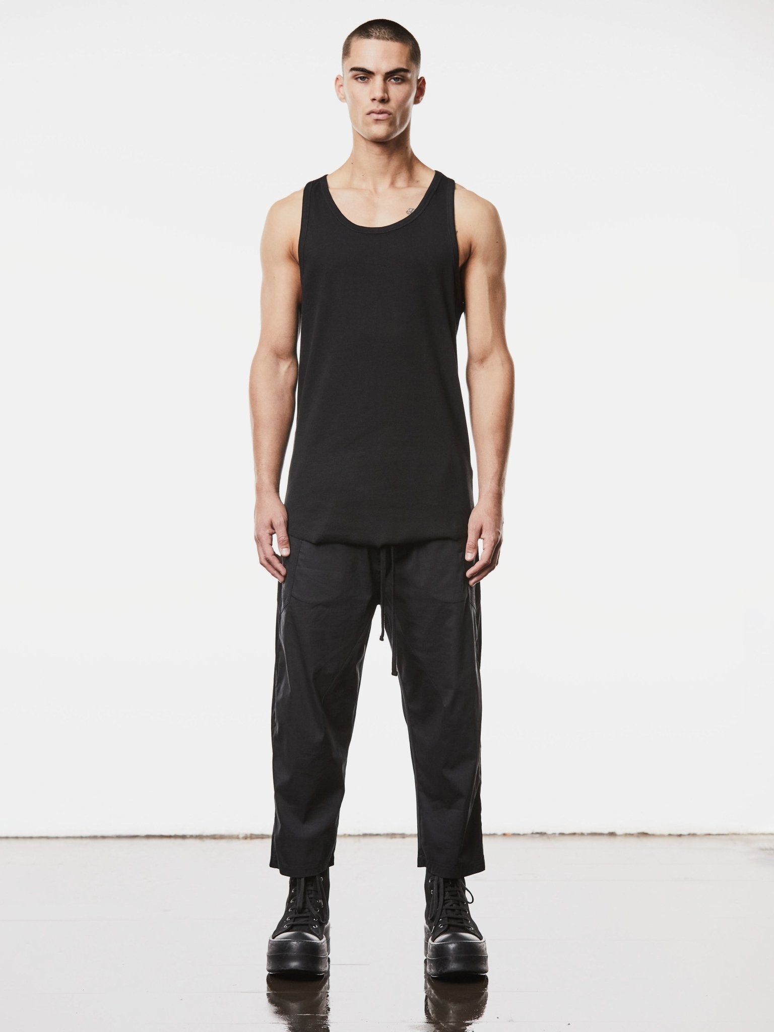 Long Slim Fit Tank Top - by THOM KROM