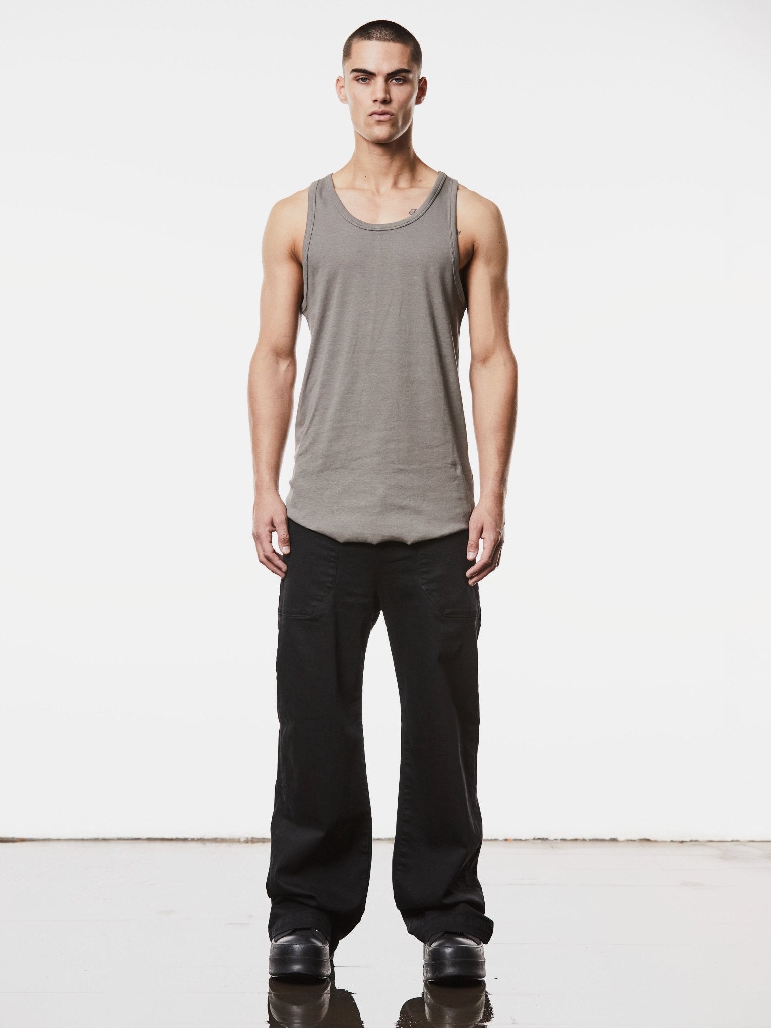 Long Slim Fit Tank Top - by THOM KROM