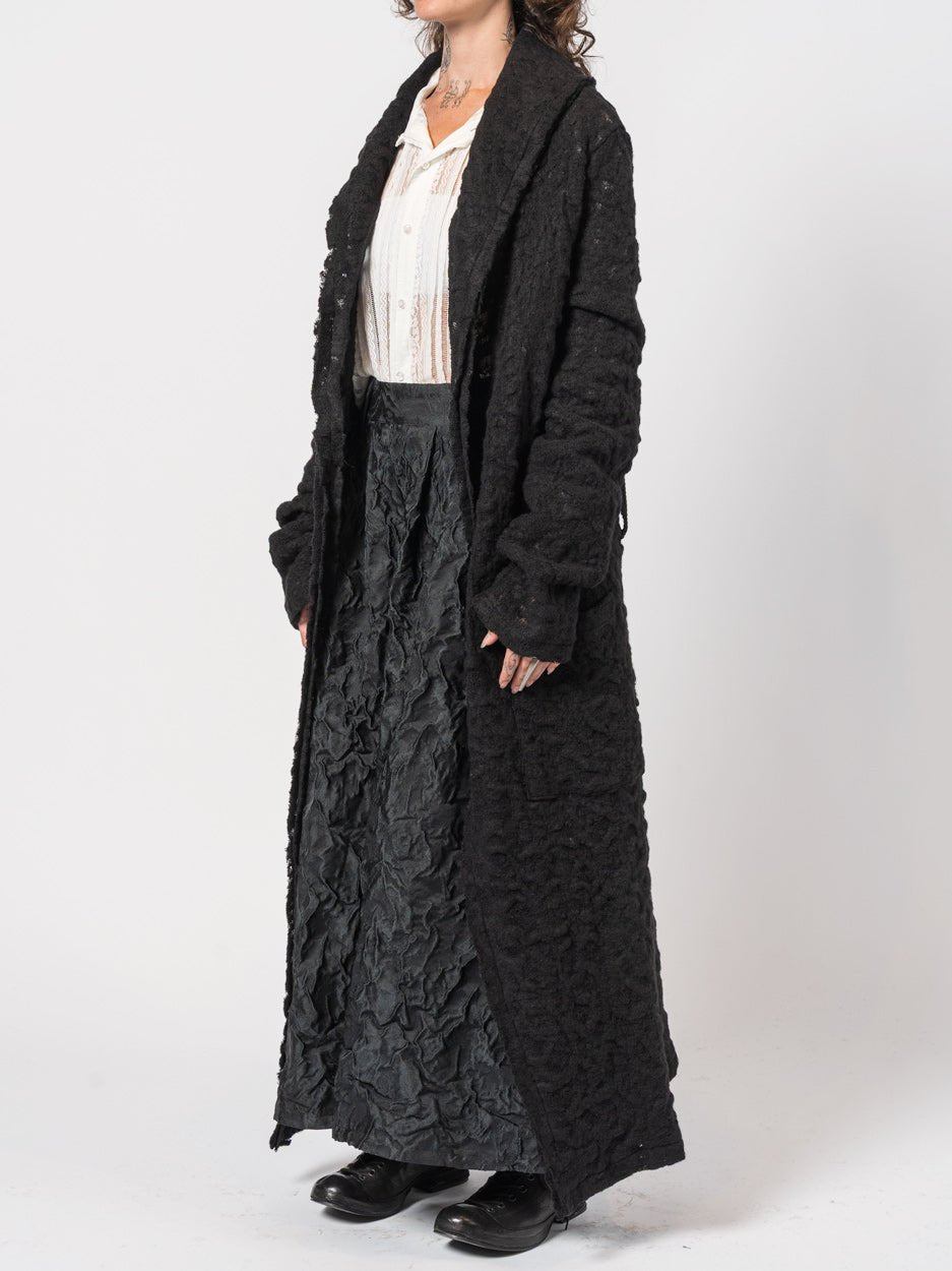 Long Textured Wool Coat - by NOSTRA SANTISSIMA