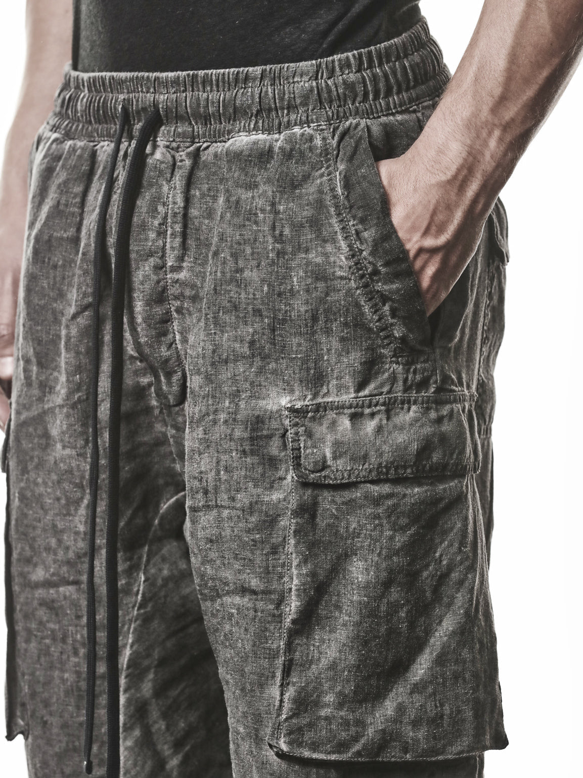 Low - Crotch Linen Trousers - by THOM KROM