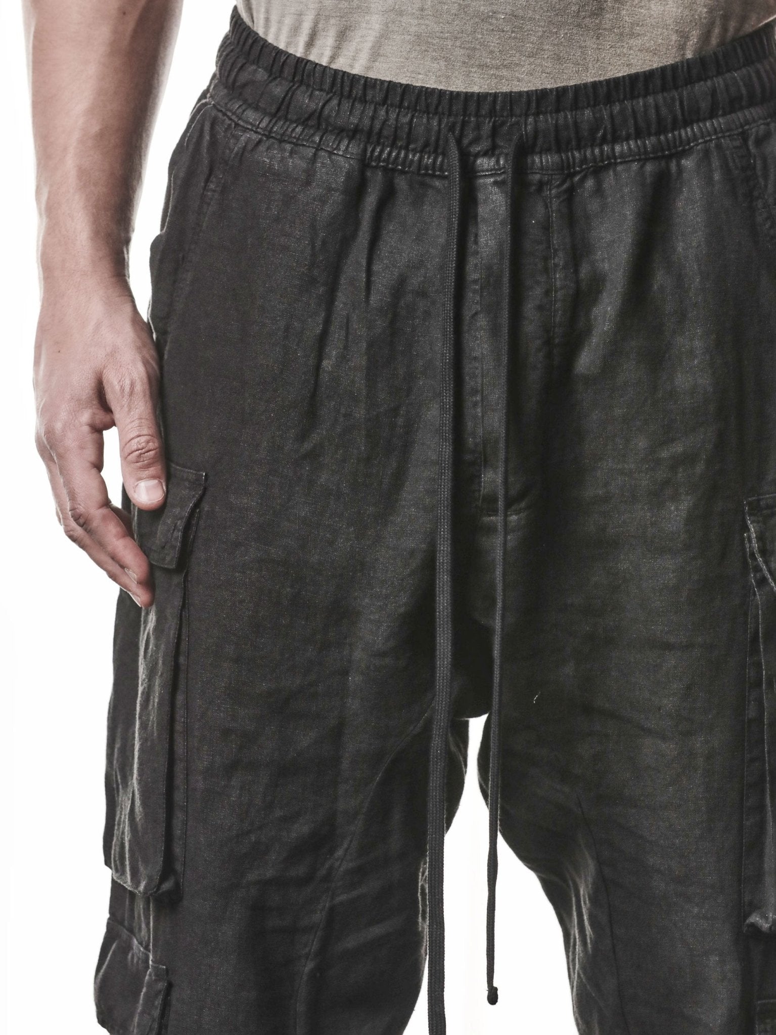Low - Crotch Linen Trousers - by THOM KROM