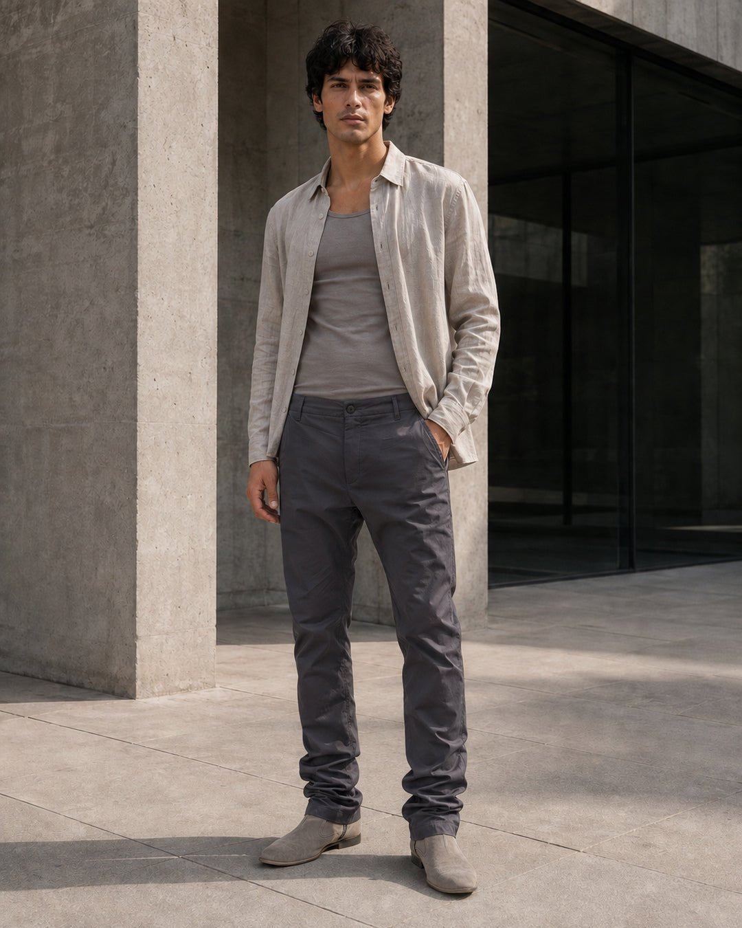 Low-Rise Slim Pants - by AITO