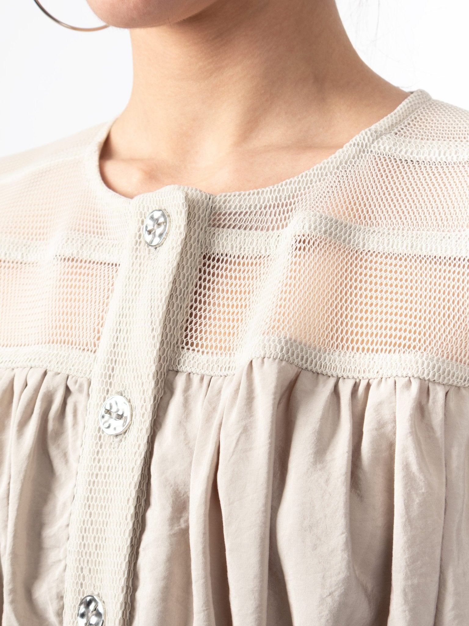 Mesh Panel Cropped Top - by VAGUE