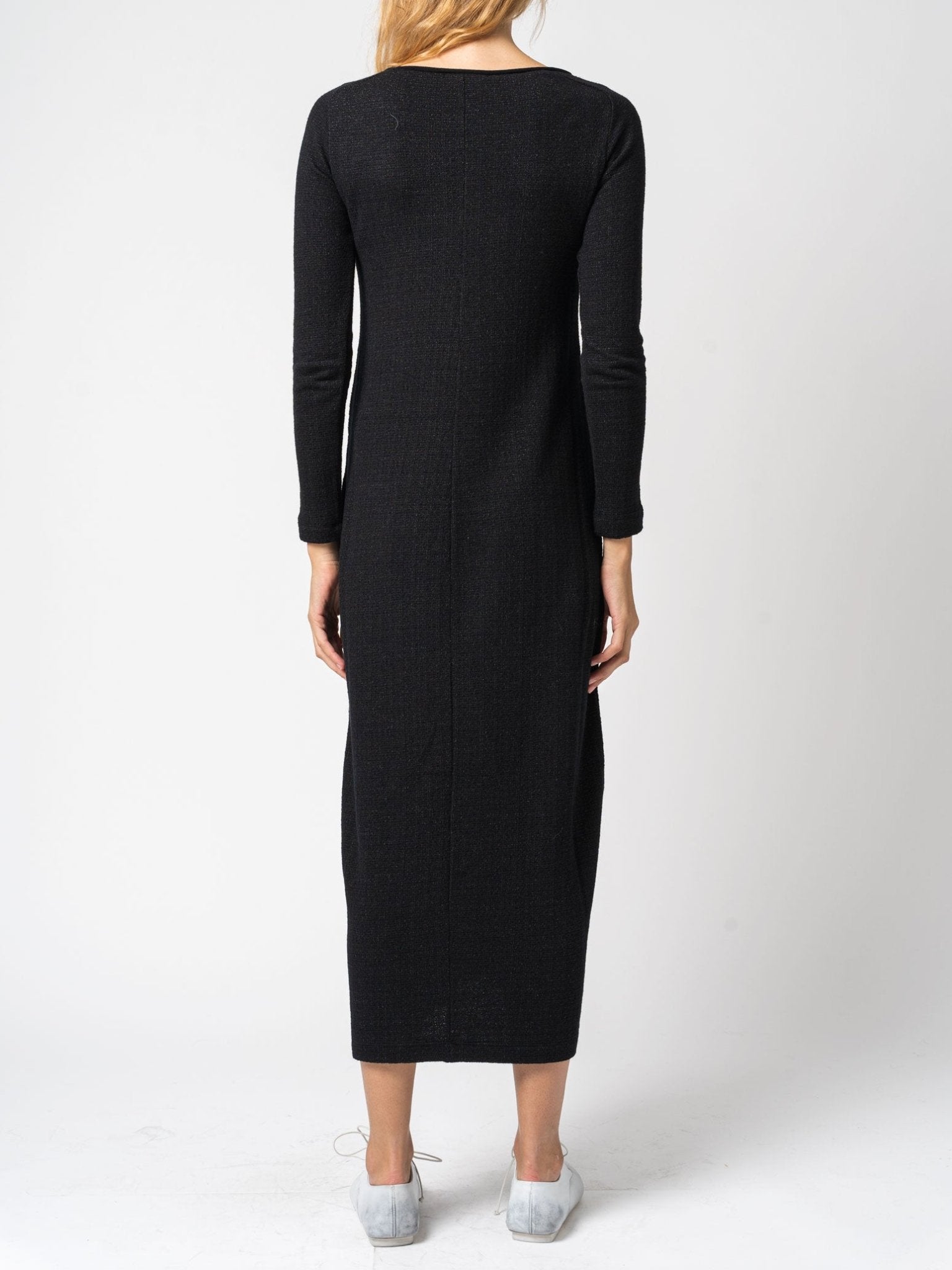 Micro - Patterned Jacquard Knitted Long Dress - by TRANSIT