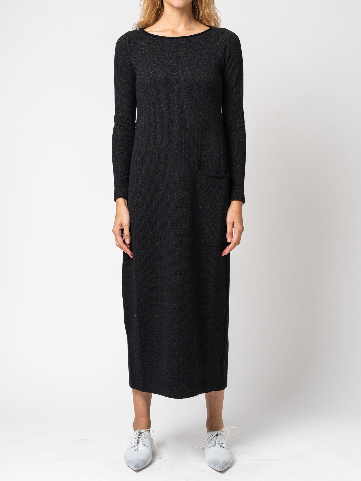 Micro - Patterned Jacquard Knitted Long Dress - by TRANSIT