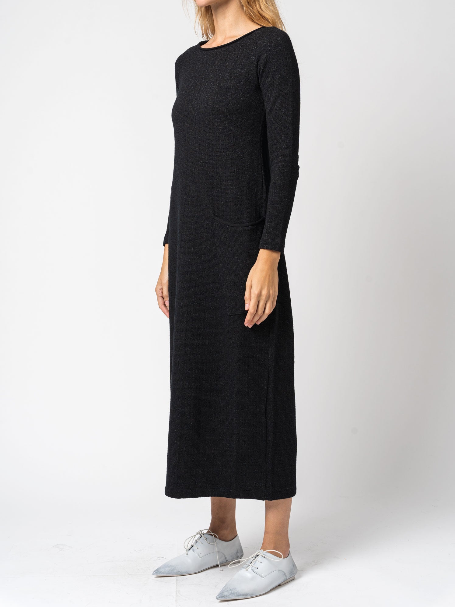 Micro - Patterned Jacquard Knitted Long Dress - by TRANSIT