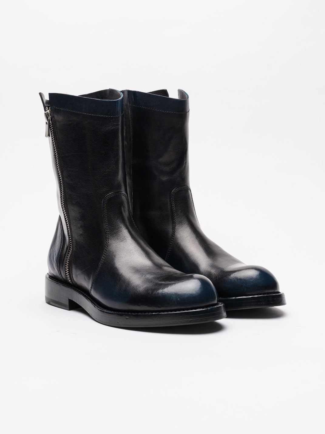 Mid - Calf Leather Boots - by OFFICINE CREATIVE