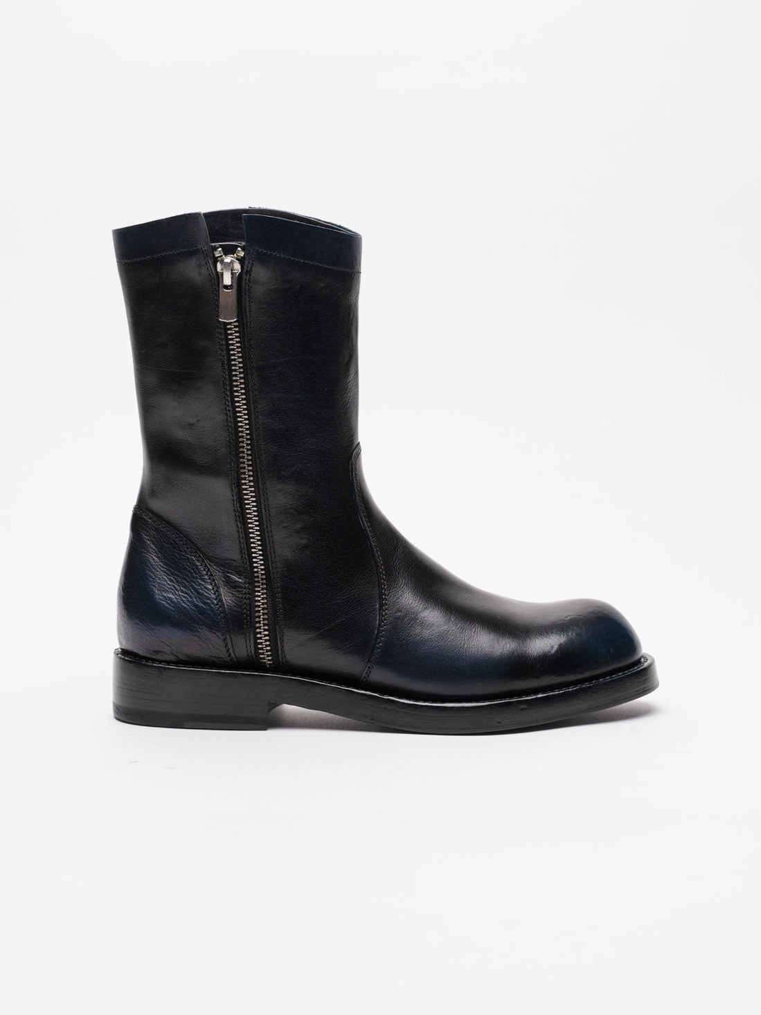 Mid - Calf Leather Boots - by OFFICINE CREATIVE