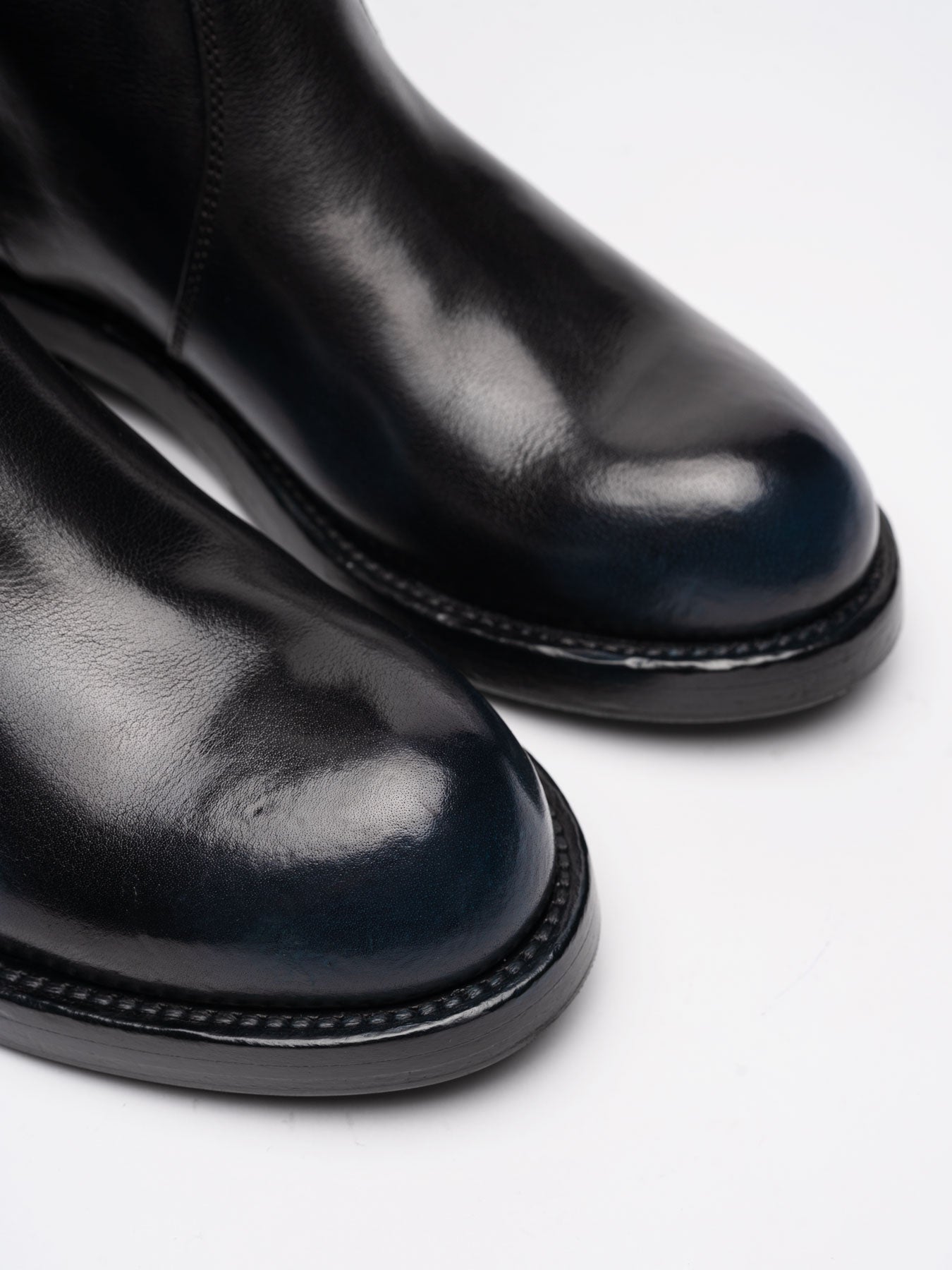 Mid - Calf Leather Boots - by OFFICINE CREATIVE