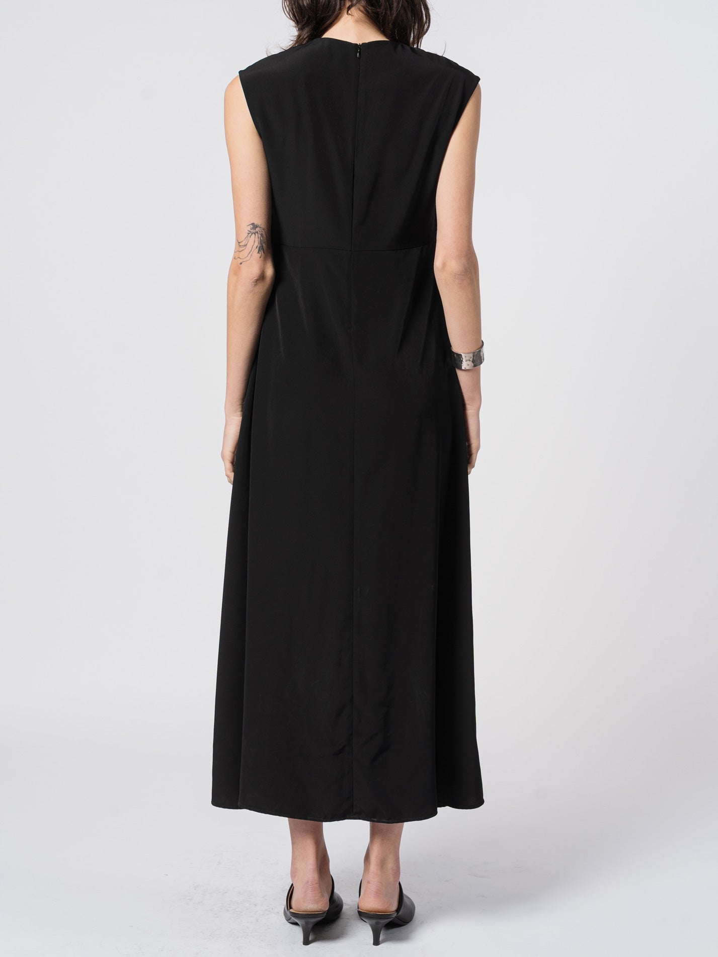 Midi Dress with Pleated Motif - by SHARONA SHARVIT