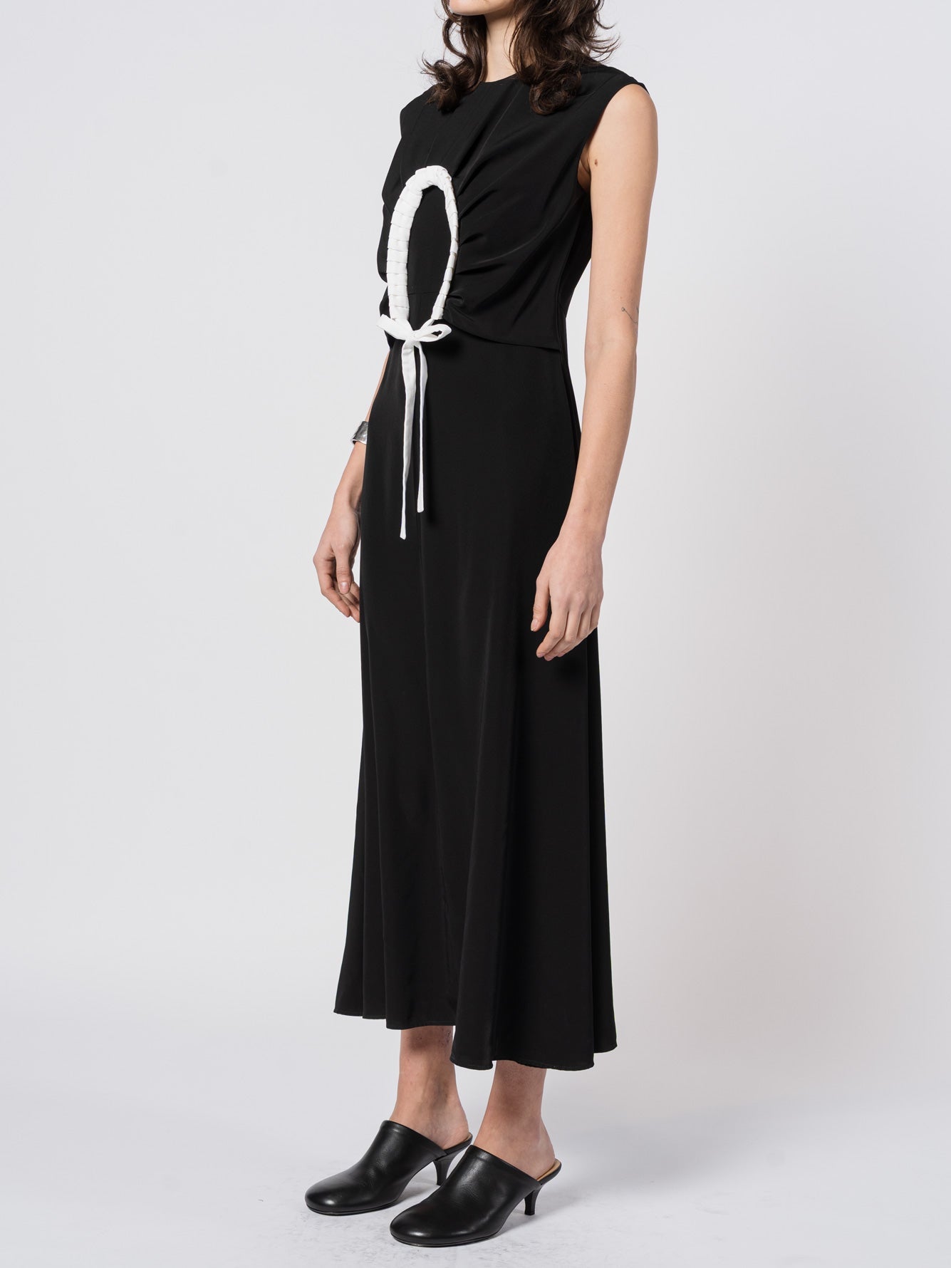 Midi Dress with Pleated Motif - by SHARONA SHARVIT