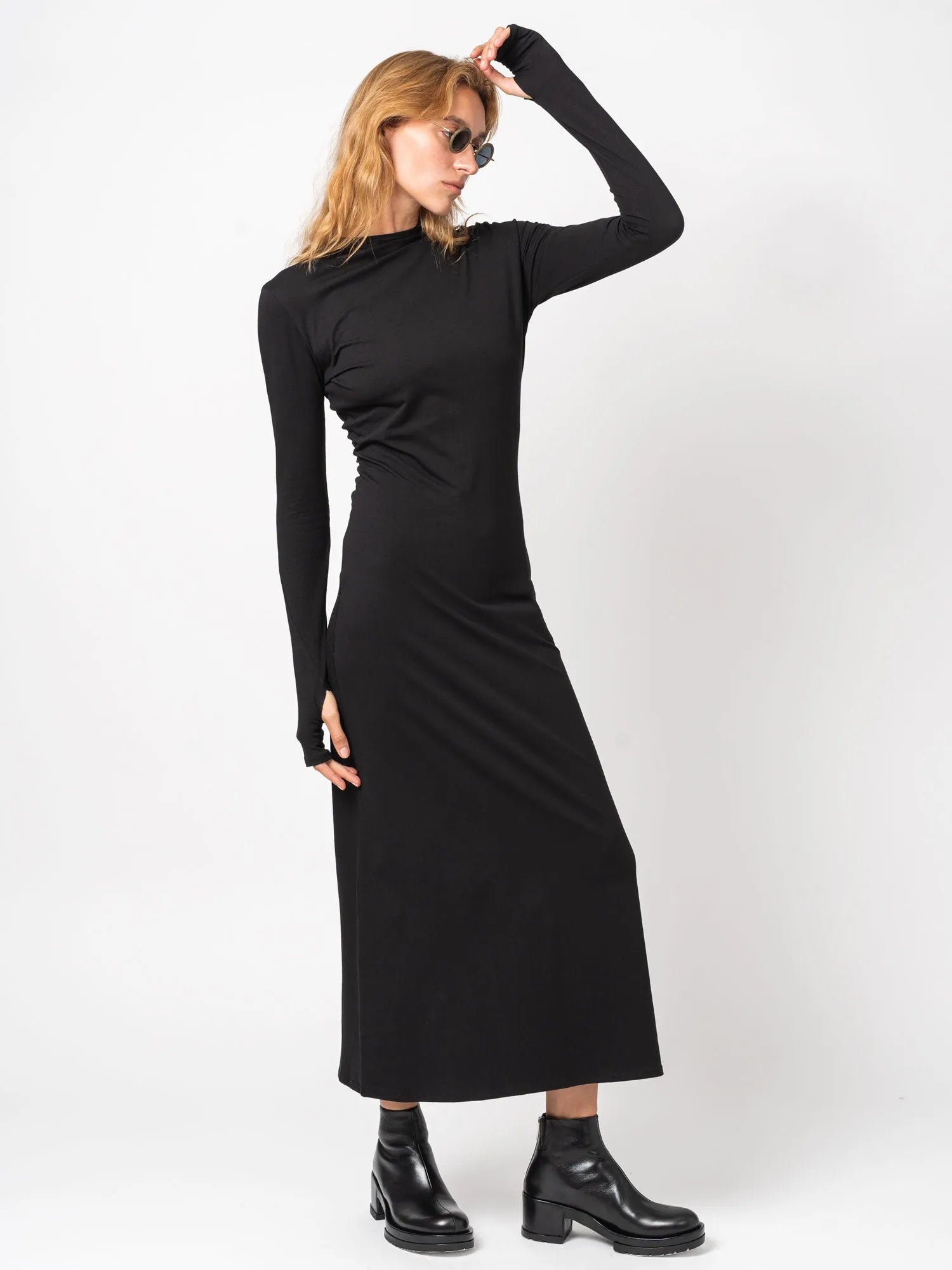 Minimalist Long Sleeve Midi Dress - by NOSTRA SANTISSIMA