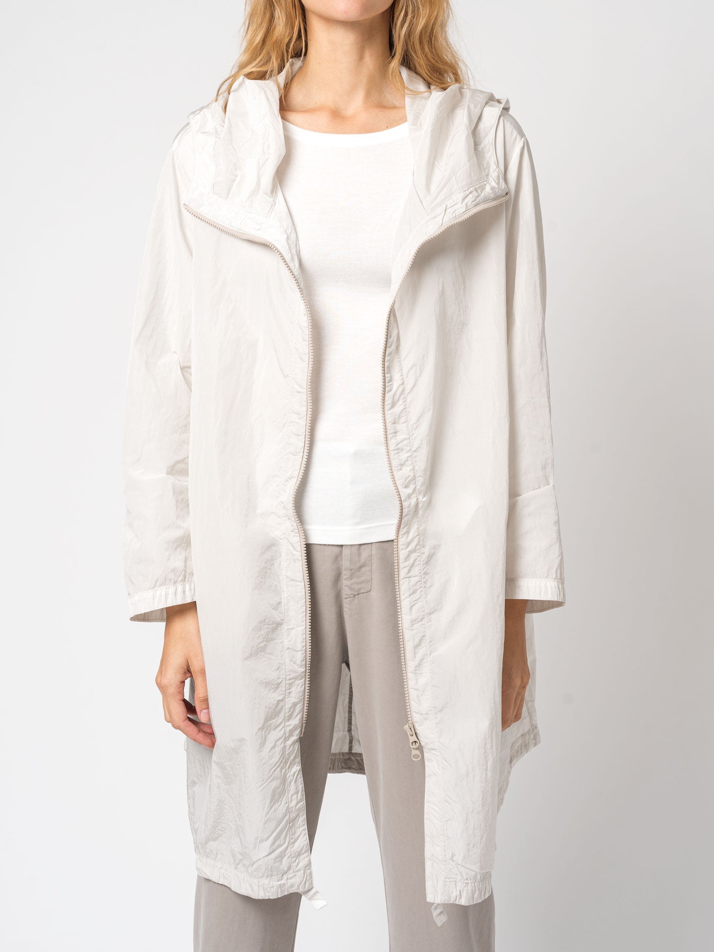 Nylon Hooded Duster - by TRANSIT