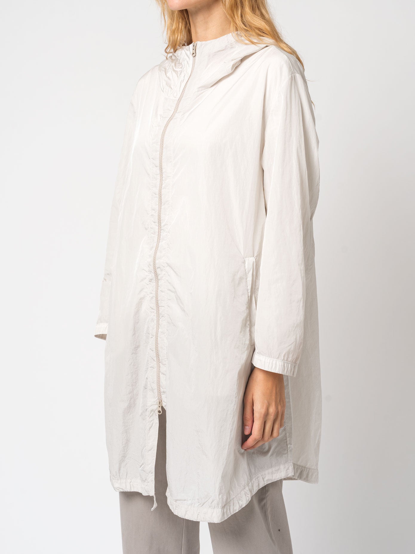 Nylon Hooded Duster - by TRANSIT