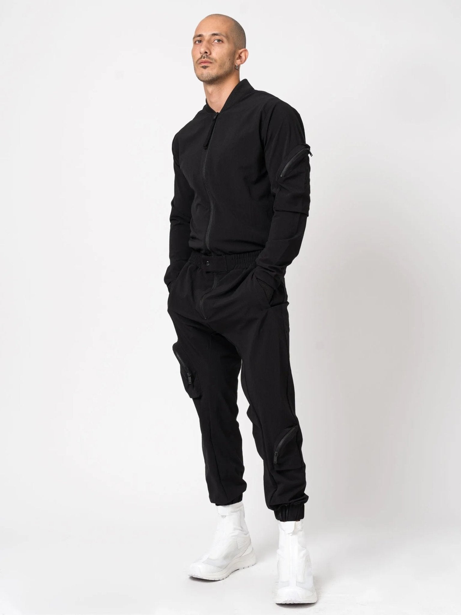 Nylon overall with bomber collar - by THOM KROM