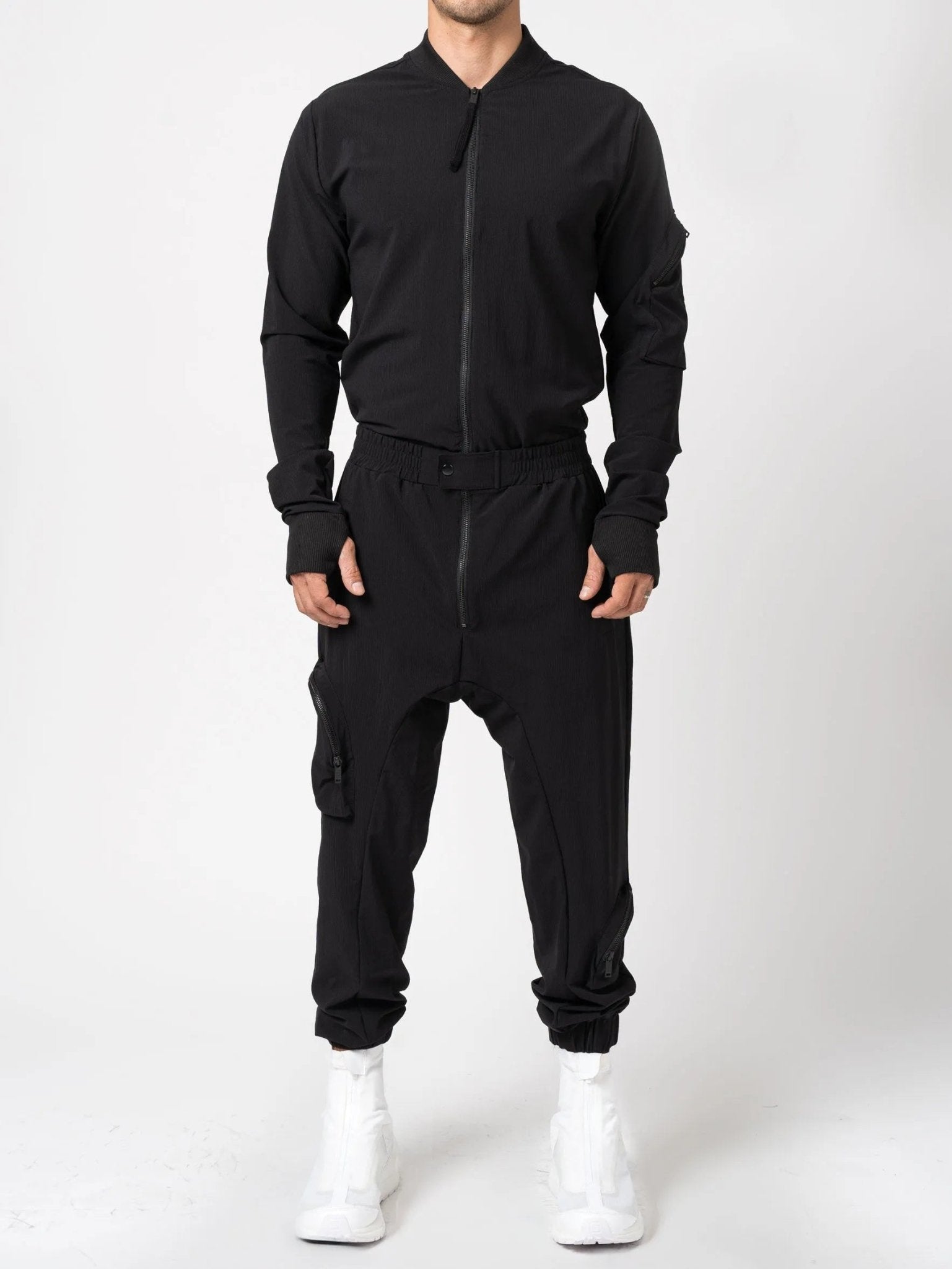 Nylon overall with bomber collar - by THOM KROM