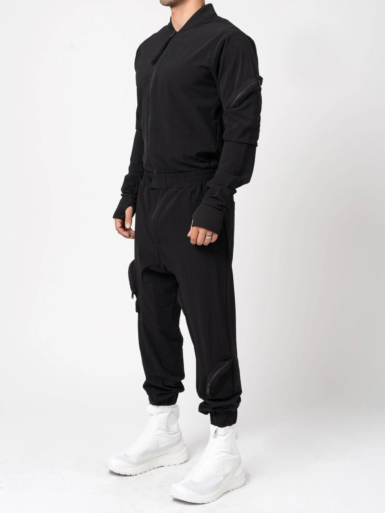 Nylon overall with bomber collar - by THOM KROM