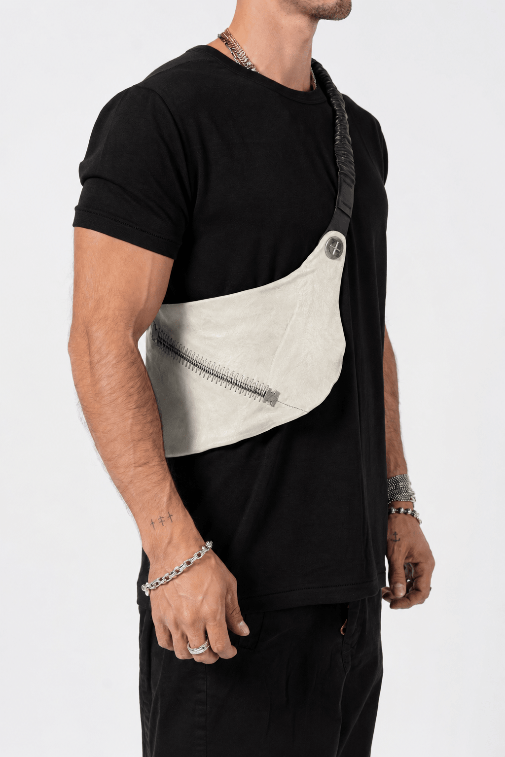 Object-Dyed Leather Crossbody Pouch - by ISAAC SELLAM