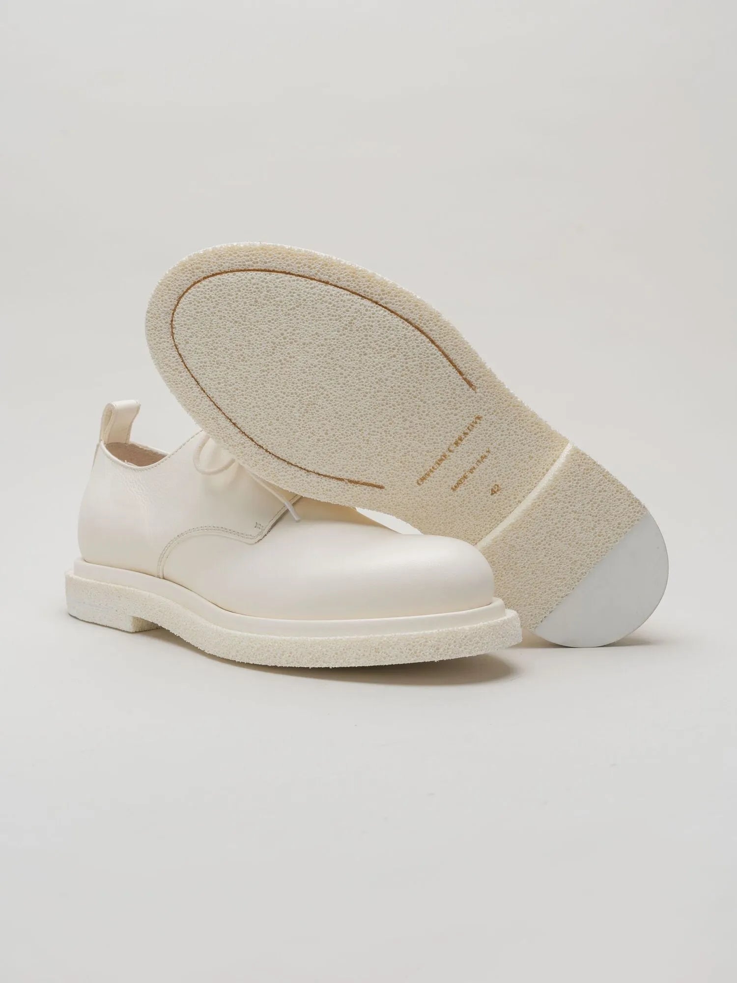 Officine Creative Tonal Derby Leather Lace - up Milk - by OFFICINE CREATIVE