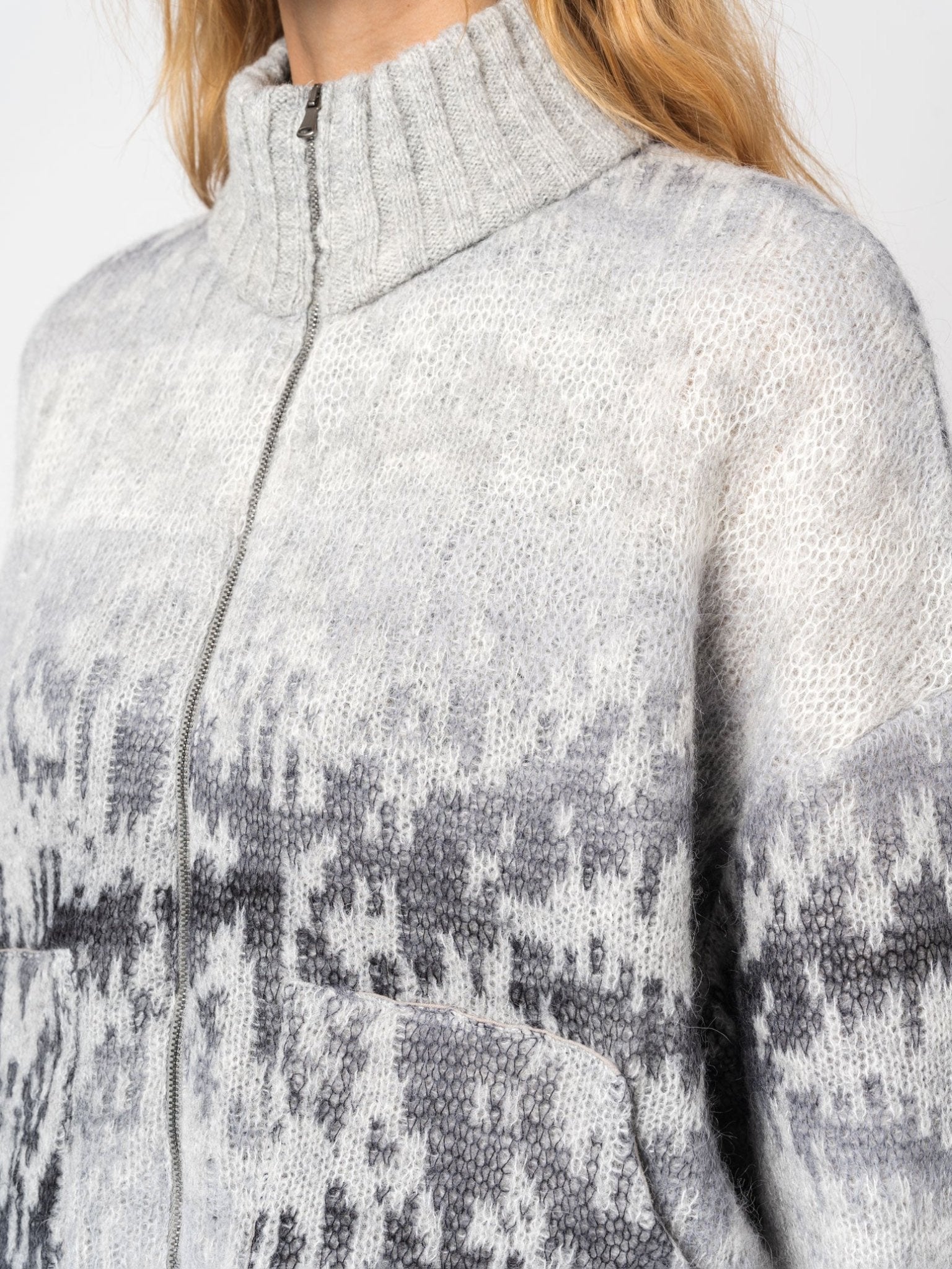 Ombre Knit Bomber Jacket - by TANDEM