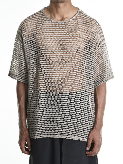 Open-Knit Mesh T-Shirt by LA HAINE INSIDE US | INN7fashion